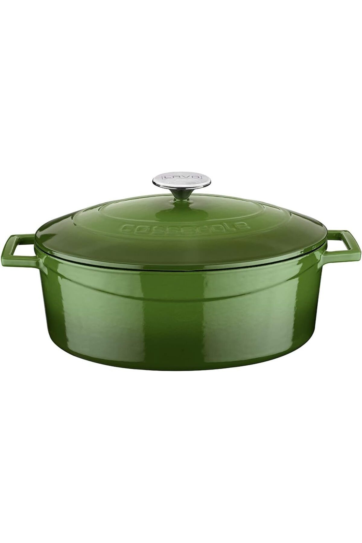 Mena Rise Metal Oval Döküm Tencere, 29 cm, 4.67 L Hacim, Yeşil 1064272