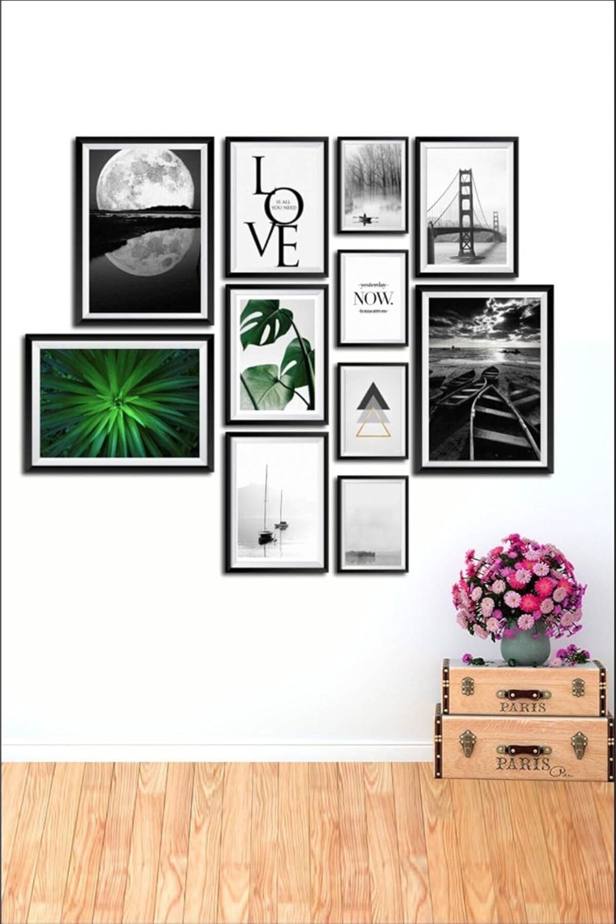 Mena Rise TuonShop 11 Parça Dekoratif Mdf Tablo Seti Çerçeve Görünümlü DEKOLİADKS008 1122991