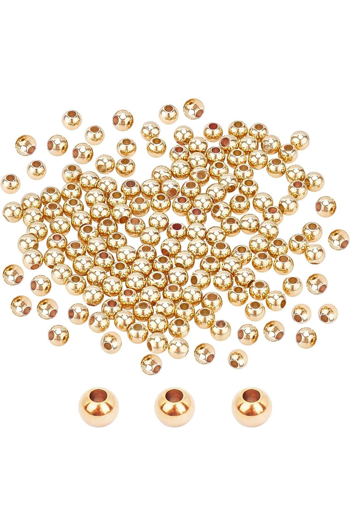 Mena Rise TuonShop 3 Mm Altın Kaplama Desensiz Yuvarlak Metal (5 Gram) 1122991