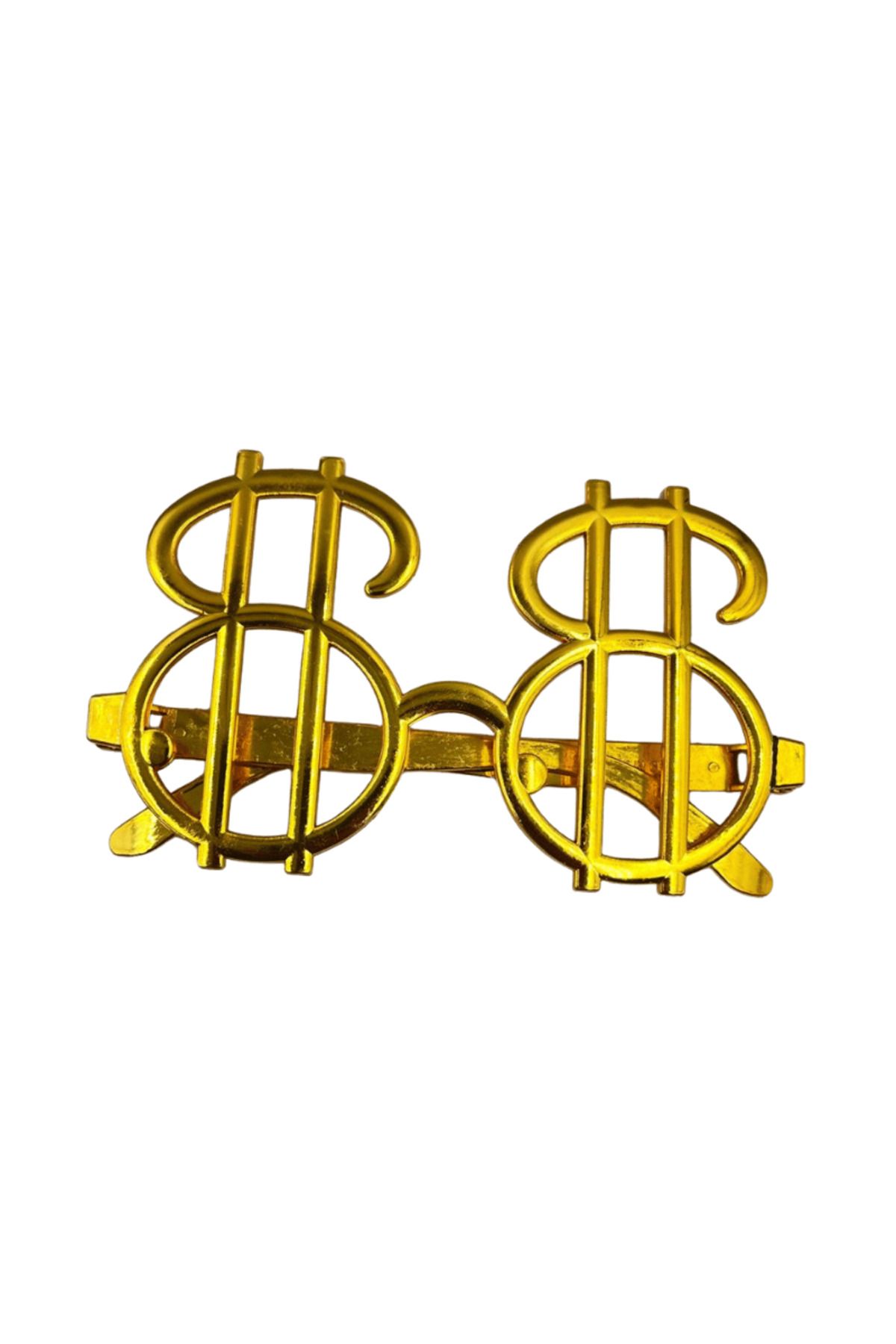 kidspartim Parti Gözlük Plastik Camsız Dolar Temalı Gold 14x6 cm