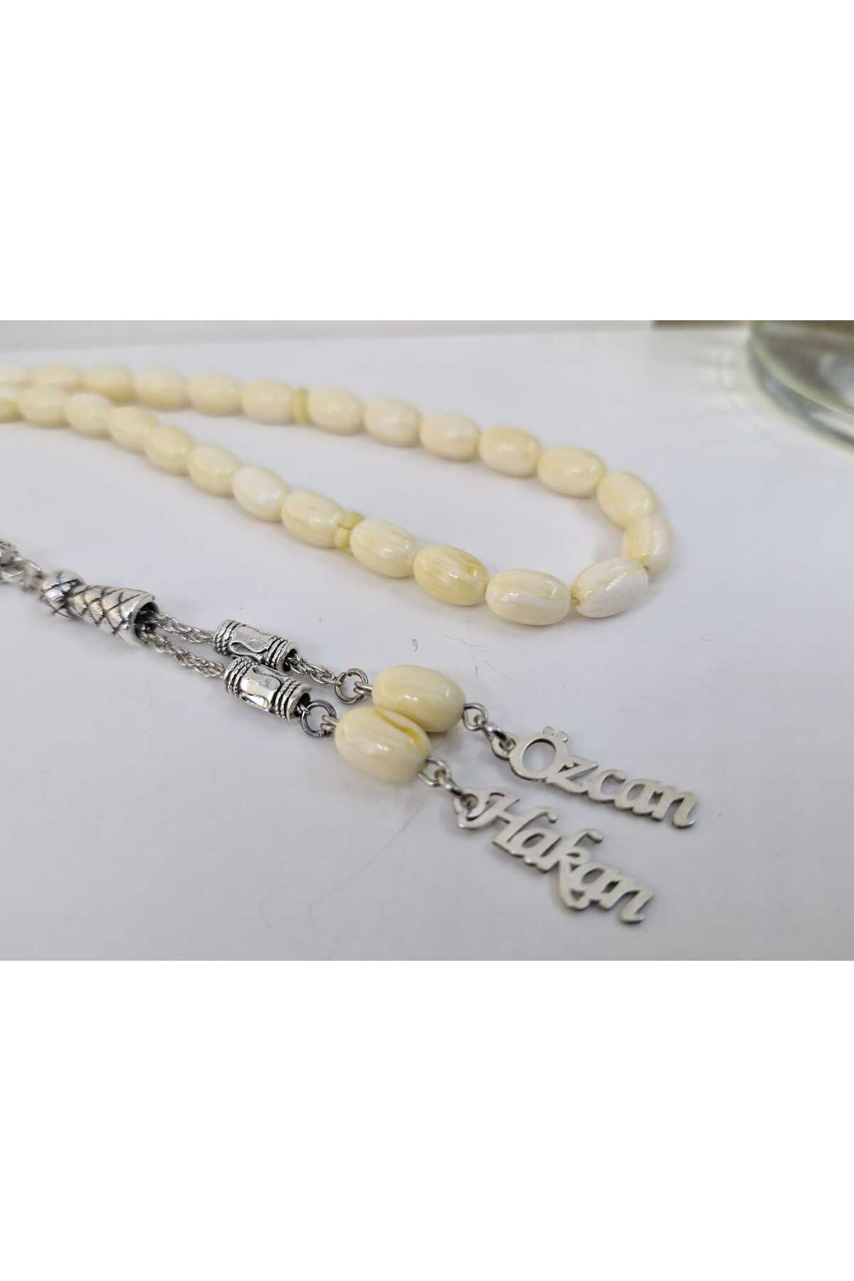 Satürn Silver Kuyumculuk Kişiye Özel İsimli Püsküllü Kehribar Tesbih İsim Yazılır