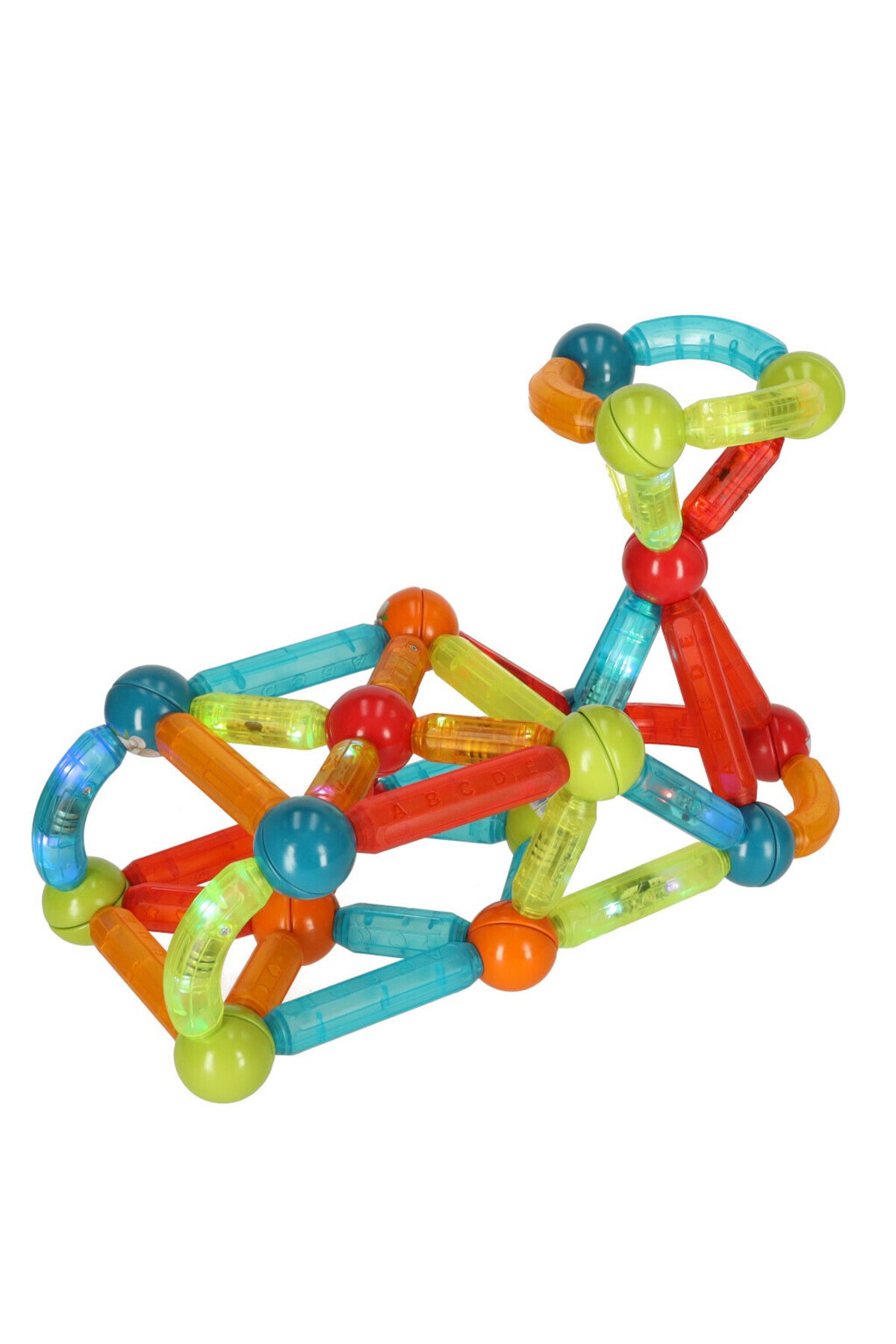 ideal STORE-idealStore StiksMag Magnetic Blocks, 76 Elements, with Lights, Can Create Multiple Figures and Buildings 9