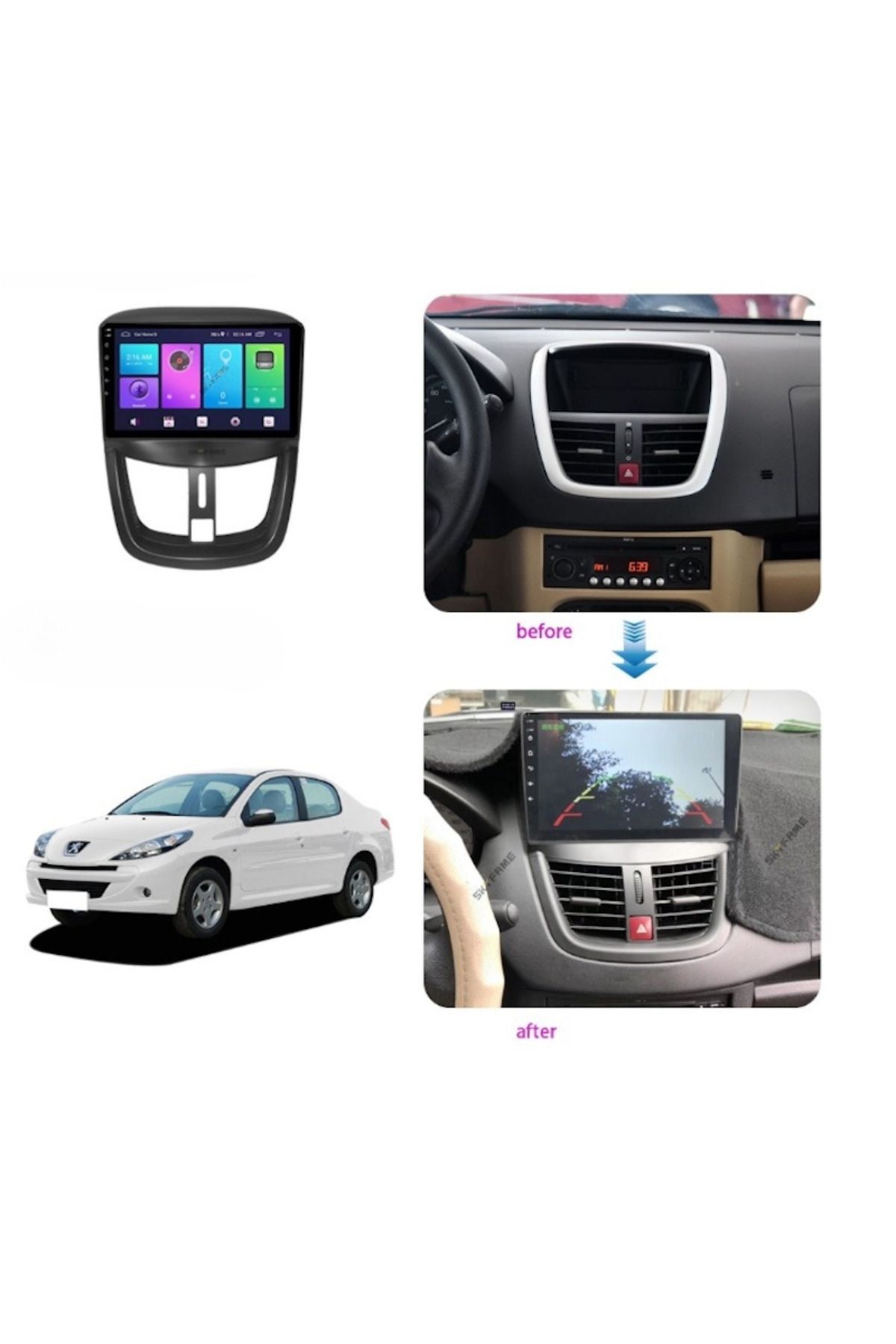 ideal STORE-Navigation Frame 9 idealSTORE, Wiring and Canbus Module Included compatible with Peugeot 206+ 2006-2015, for 6
