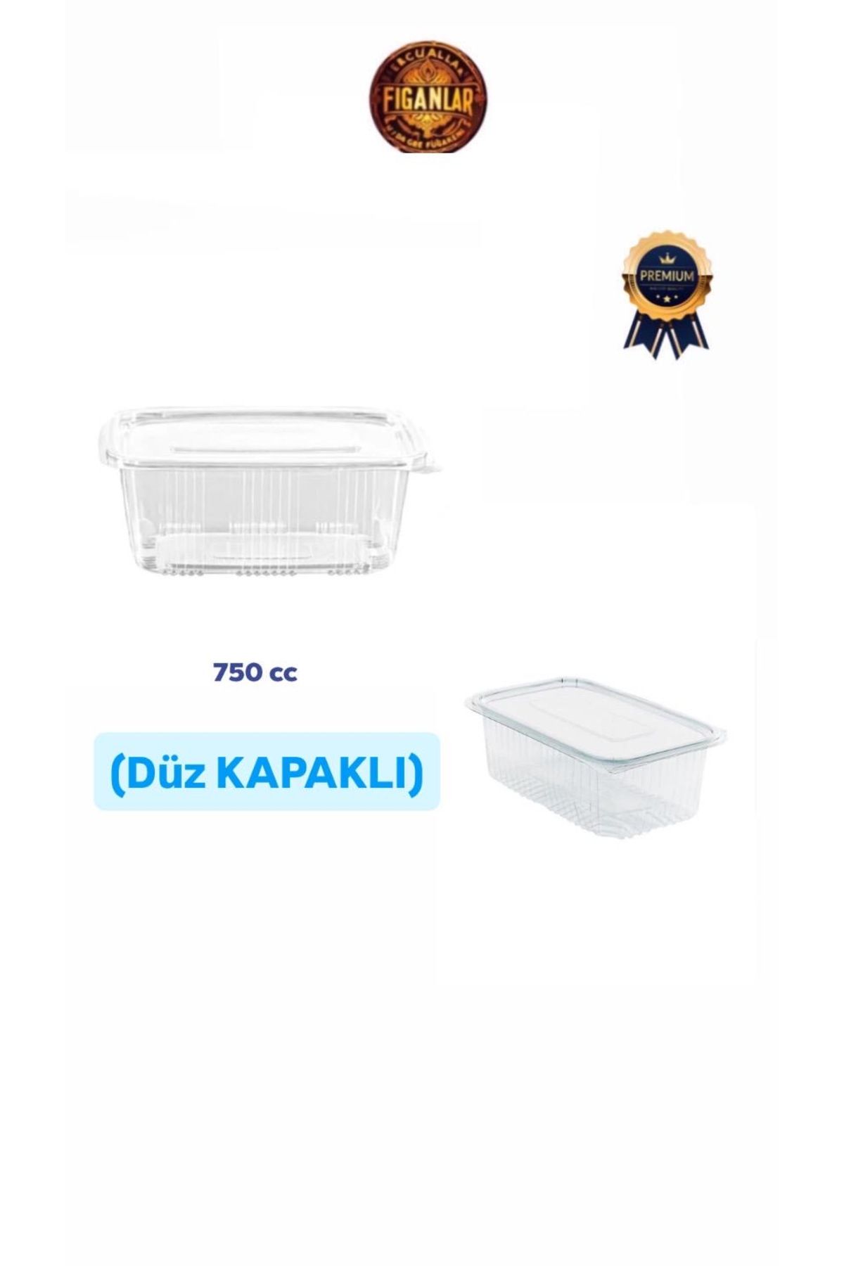 figanlar ambalaj Kendinden Kapaklı 750cc Düz Kapak Sızdırmaz Plastik Kap 100 Adet