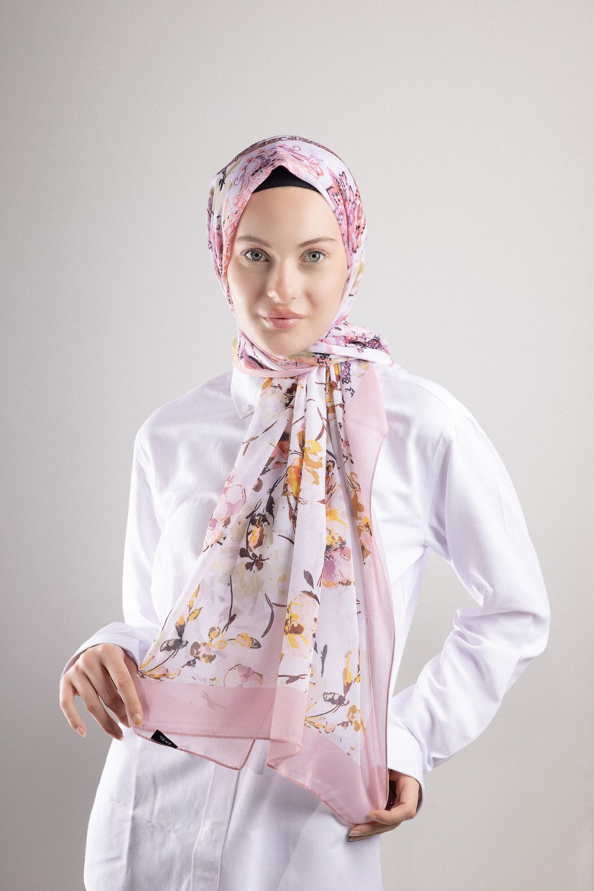 Akel Digital Soft Şal Pastel Çiçek Desen