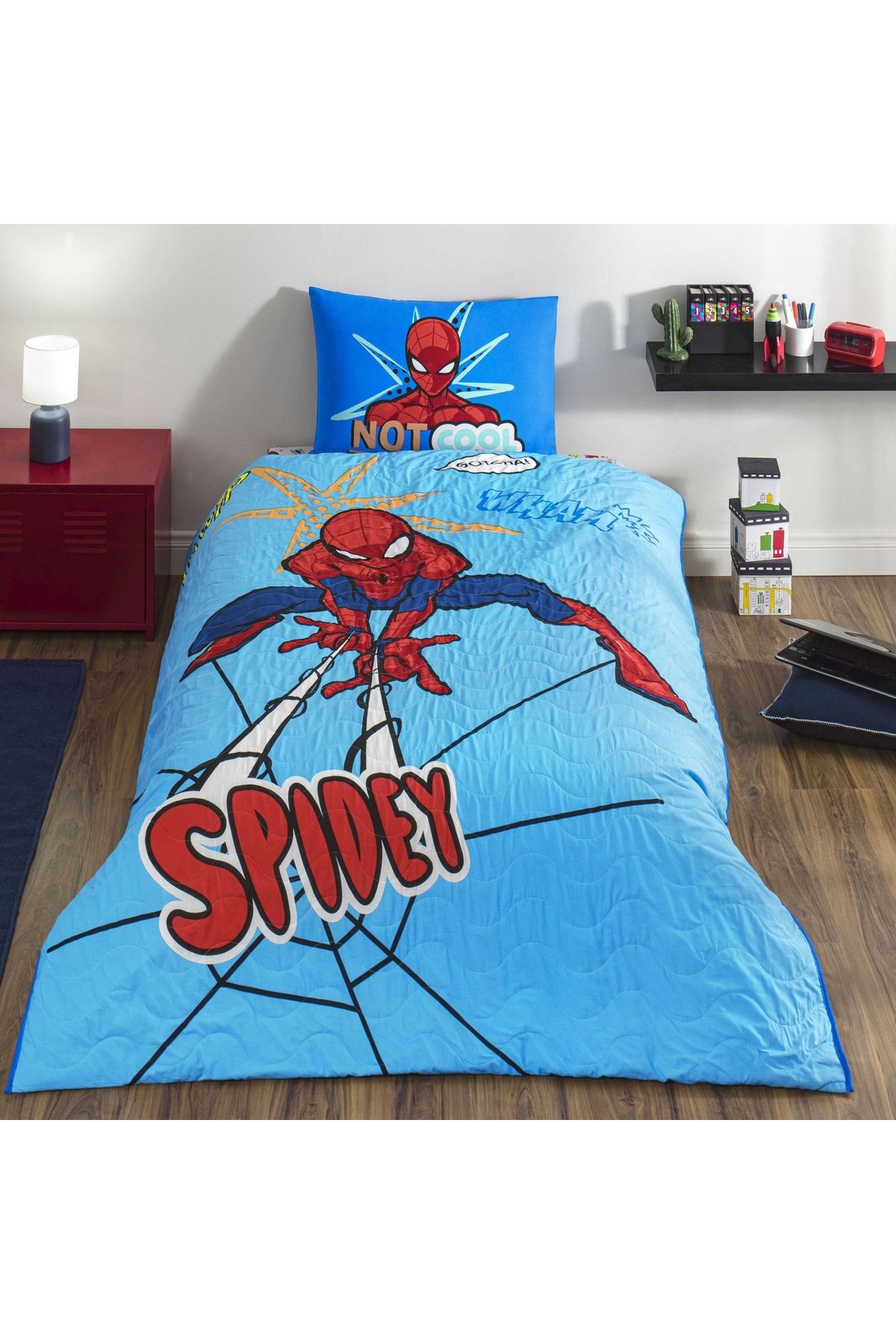 Taç Taç Lisanslı Spiderman Thwip Tek Kişilik Pamuk Complete Set