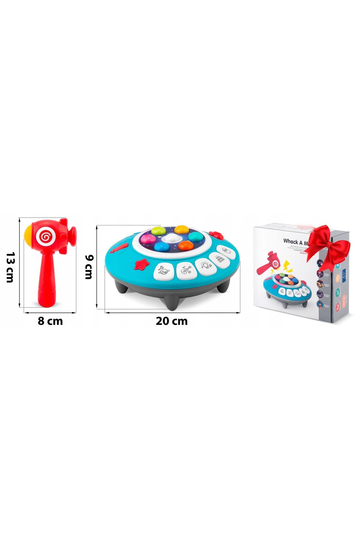 ideal STORE-Children's toy UFO Spaceship idealSTORE, with Hammer and Lights, Melodies, Develops Motor Skills 8