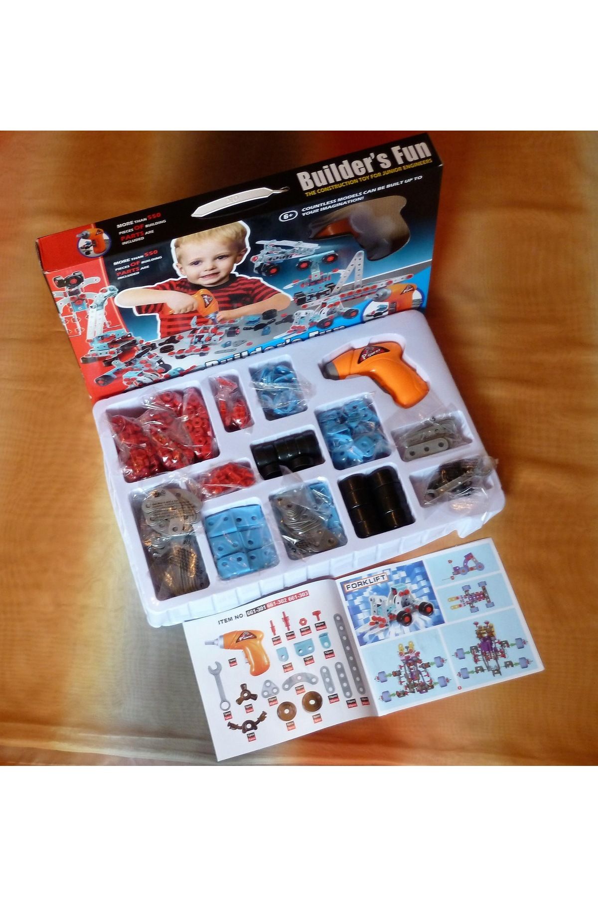 IDL-IDL Junior Block Construction Set, Very Friendly, Equipped with 550 Elements that Allows Little Ones 6