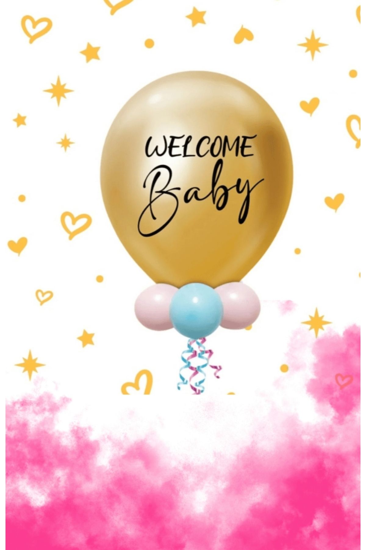 partyhouse Welcome Baby Yazılı Cinsiyet Öğrenme Balonu