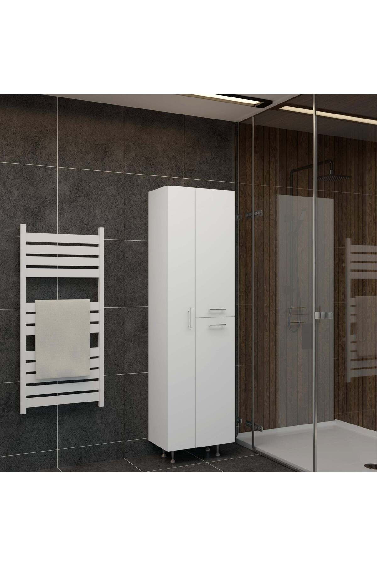 haaus.ro Dulap Baie Dax, 3 Usi, Alb, 50 X 32 X 180 Cm - One Size