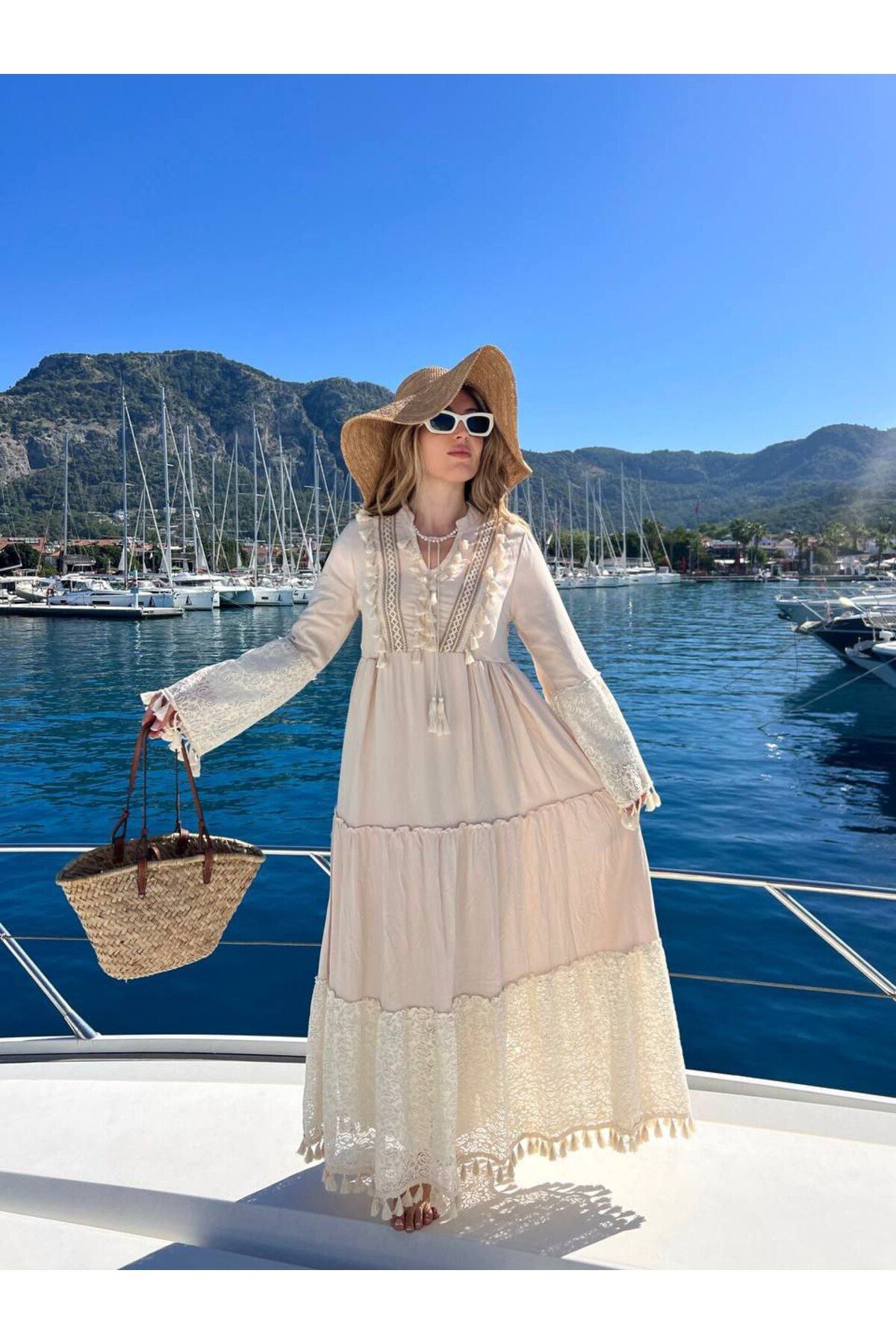 Lady Pixie Kadın Özel Tasarım Güpürlü Elbise