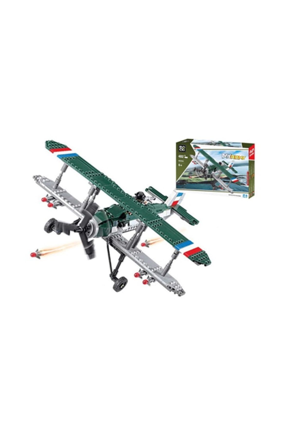 ideal STORE-idealSTORE The Army Plane Building Set, Equipped with 402 military-themed elements, Practice ab 4