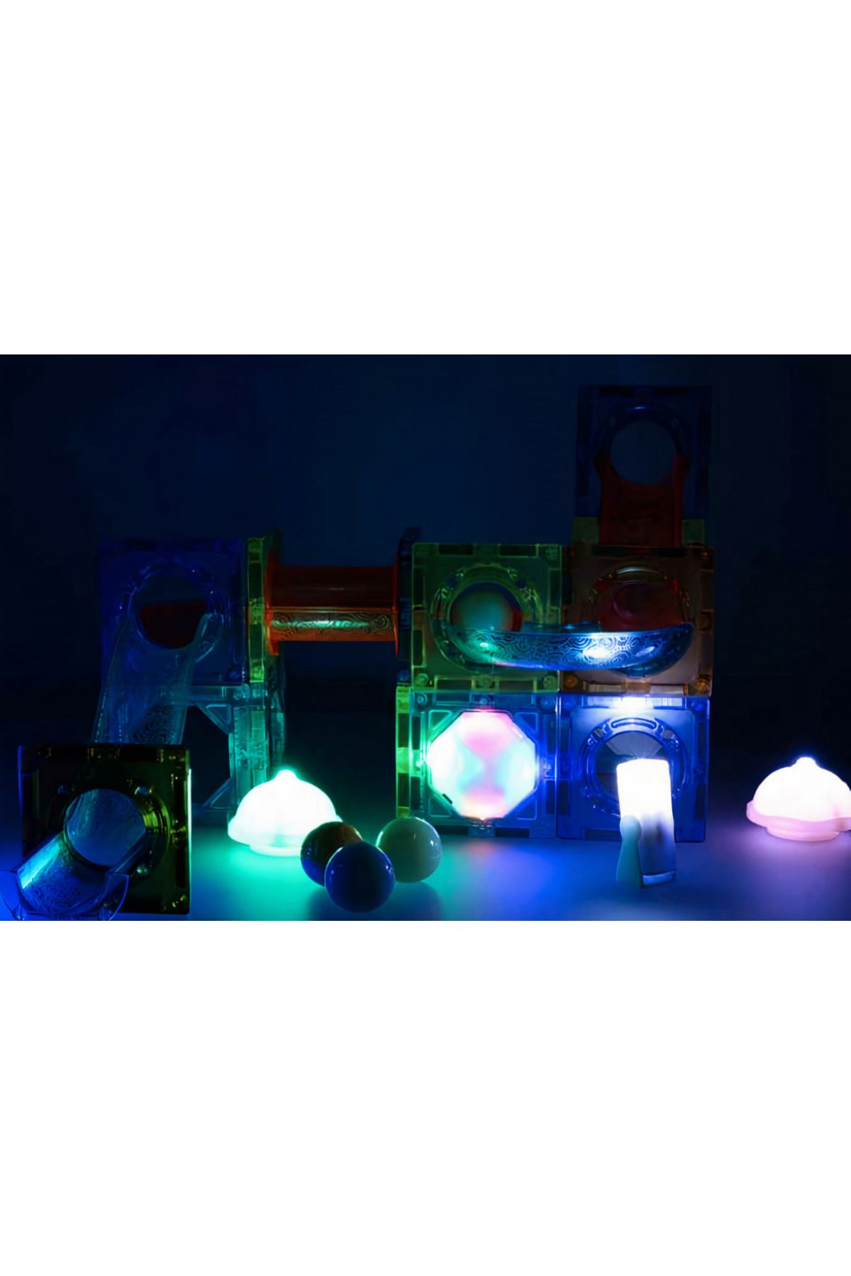 ideal STORE-IdealStore Building Set, Luminous Magnetic Blocks, Glowing Ball Track, Size 5