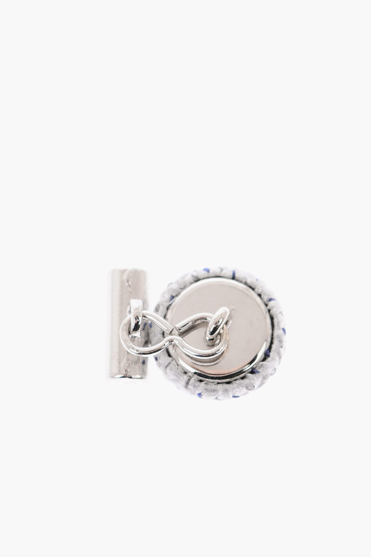 Corneliani-Metal And Silk Round Cufflinks 3