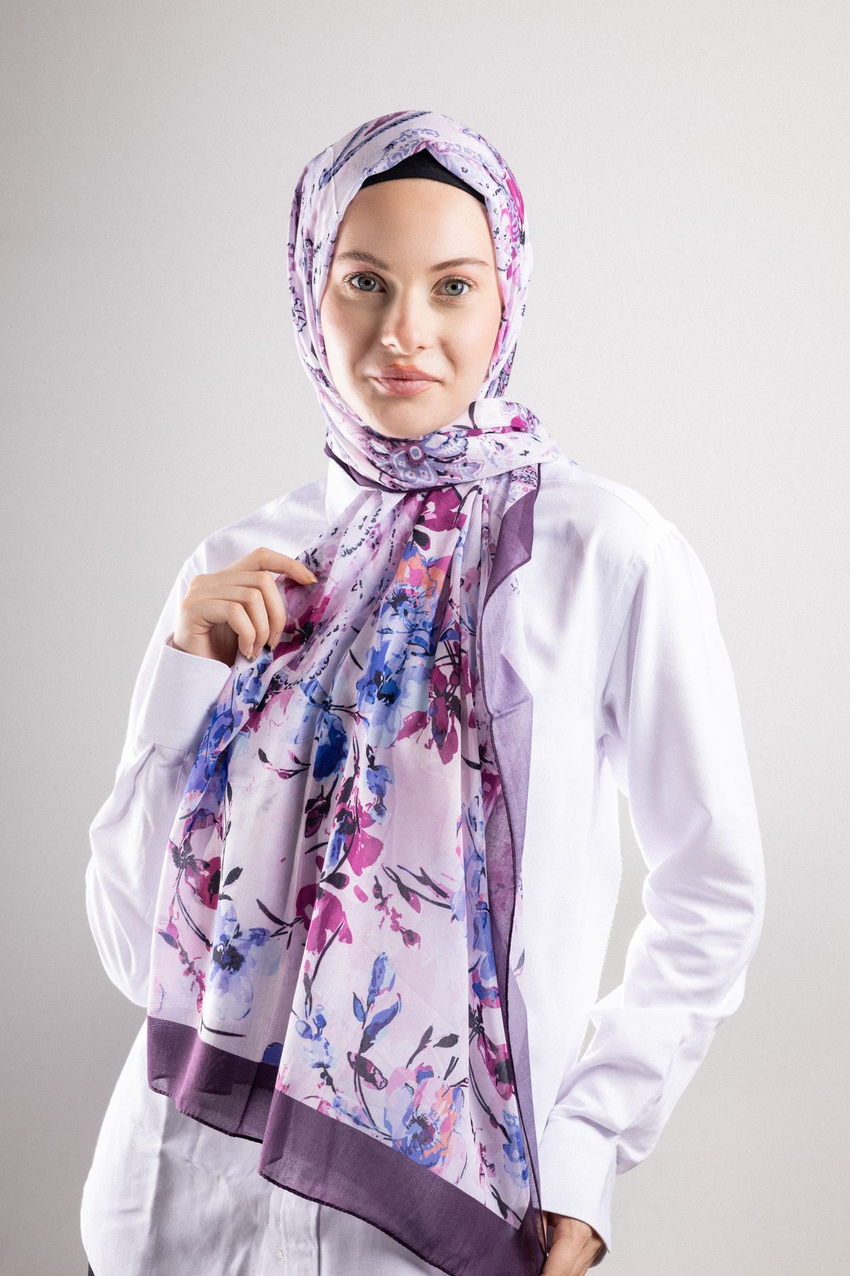 Akel Digital Soft Şal Pastel Çiçek Desen