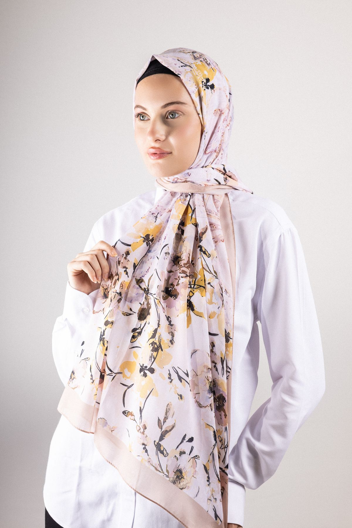 Akel Digital Soft Şal Pastel Çiçek Desen