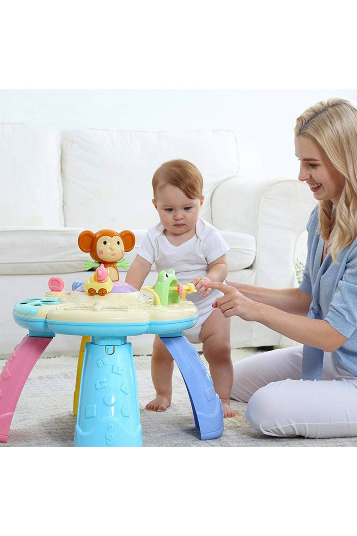 ideal STORE-idealSTORE 6 in 1 Interactive Educational Table Funny Dance Monkey, Includes movable elements that can be 3