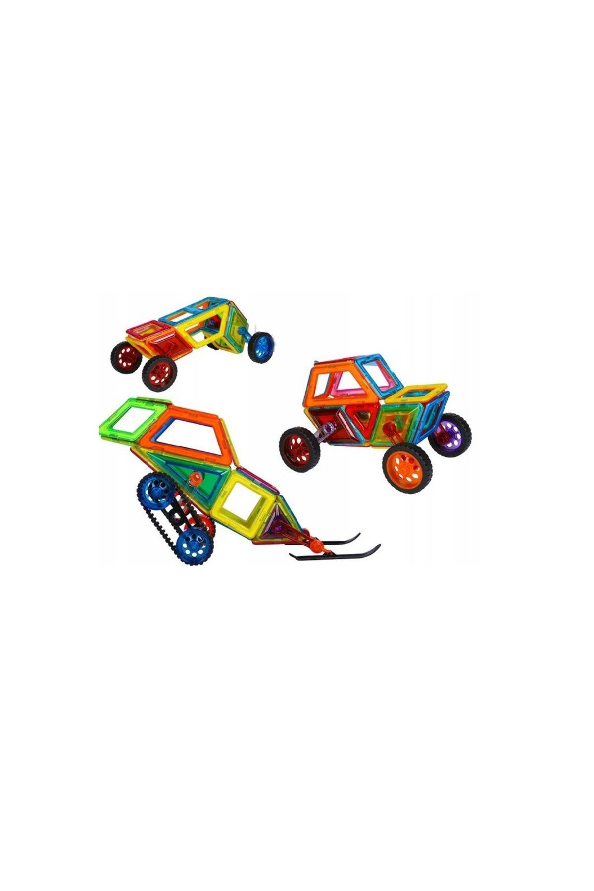 IDL-IDL Transformer Construction Play Set with 46 magnetic pieces with the possibility of joining that can create 7