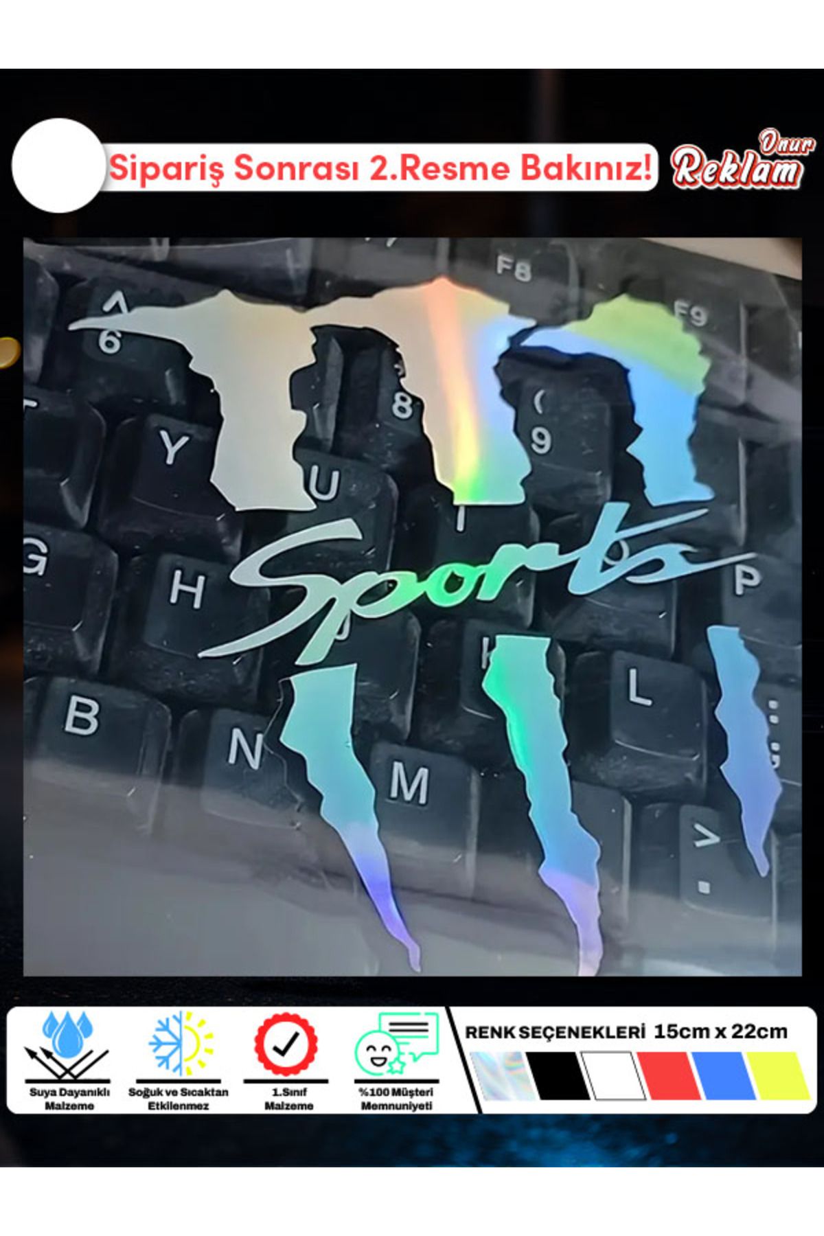 Onur Reklam Sport Pençe İzi Temalı Motosiklet & Araba Sticker – 15x22 cm