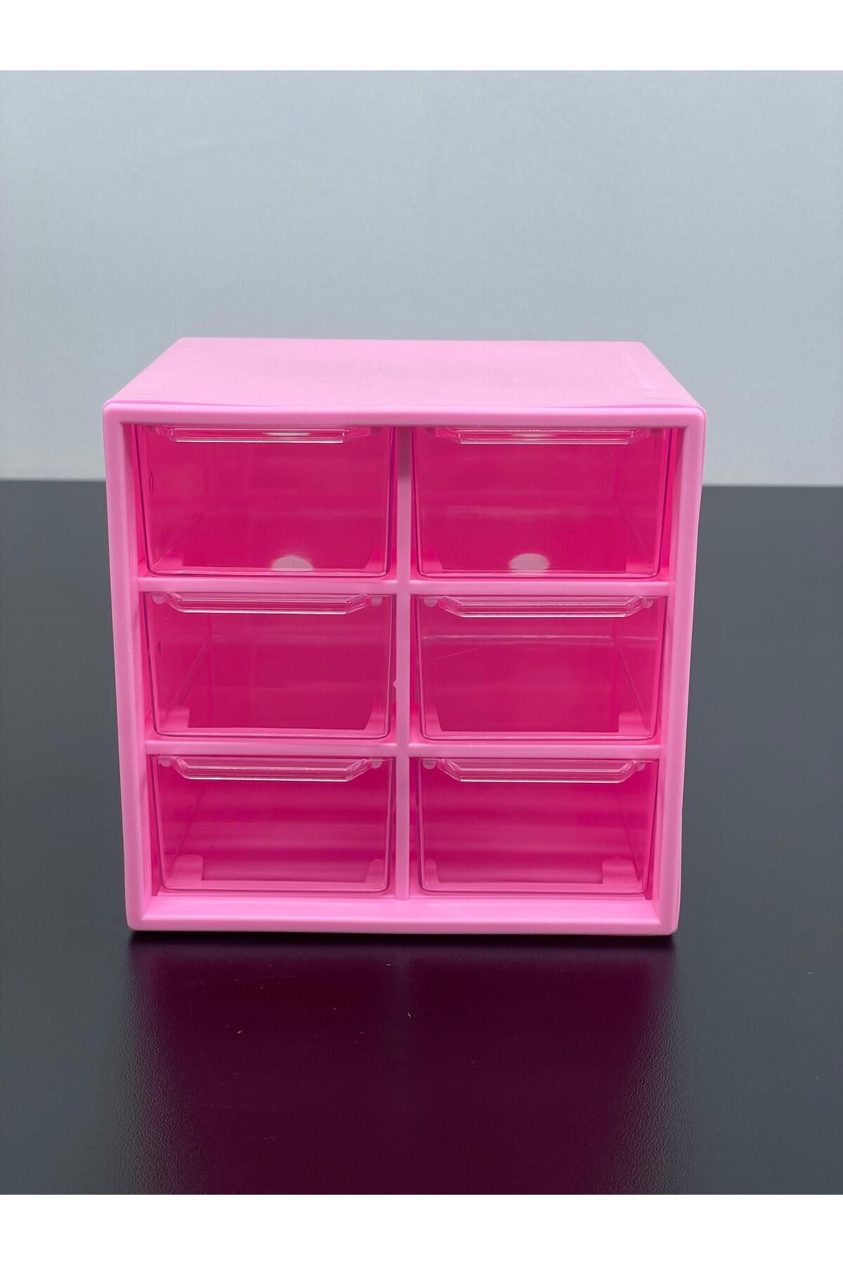 YzHome Plastik Çekmeceli 6 Bölmeli Organizer Takı Toka Aksesuar Saklama Düzenleme Kutusu Kutu Saklama Kabı