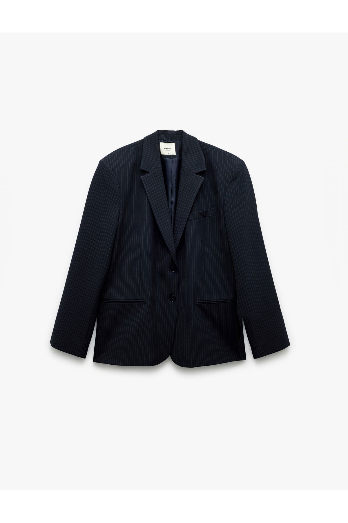 Koton Düğmeli Cepli Uzun Kollu Kruvaze Blazer Ceket