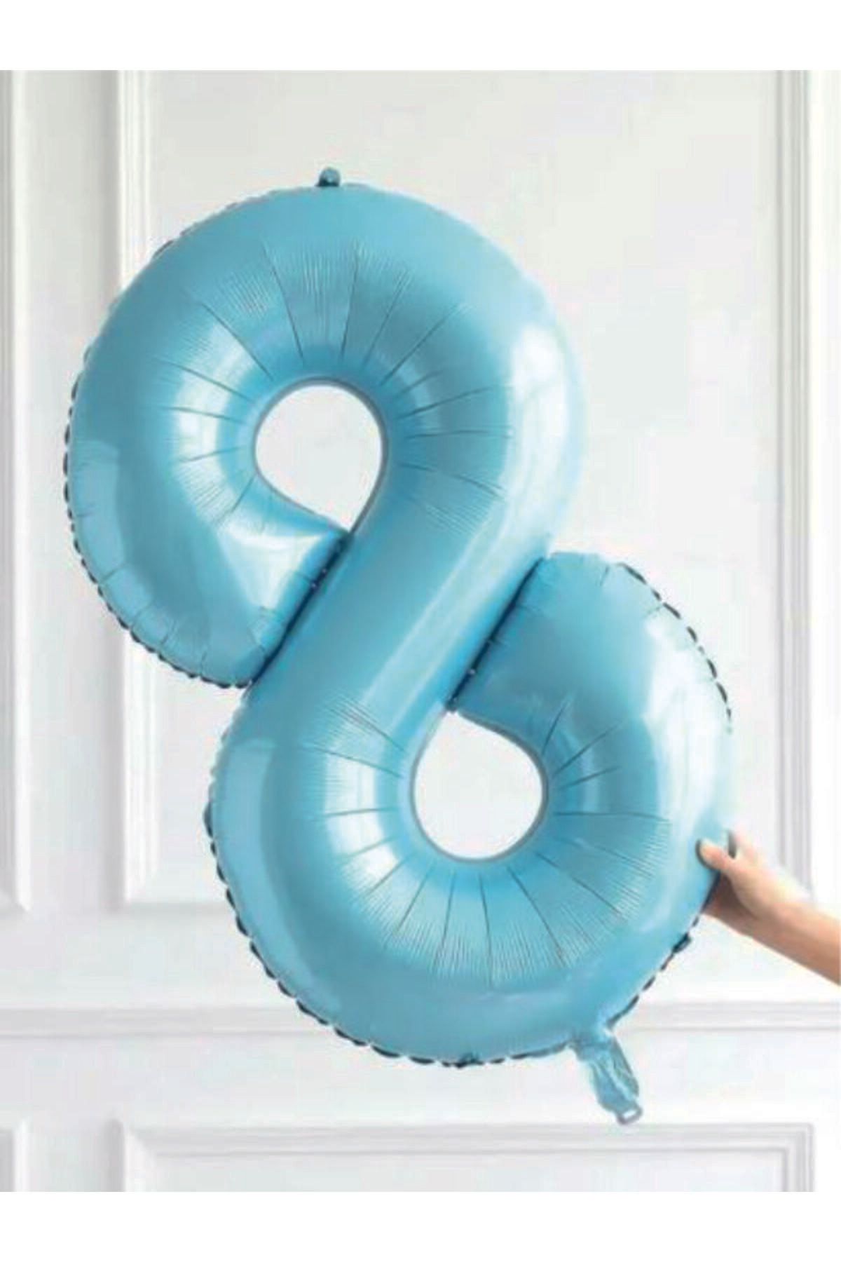 Masal Şekerleme 8 Rakam Mavi Folyo Balon 75 cm Folyo Balon