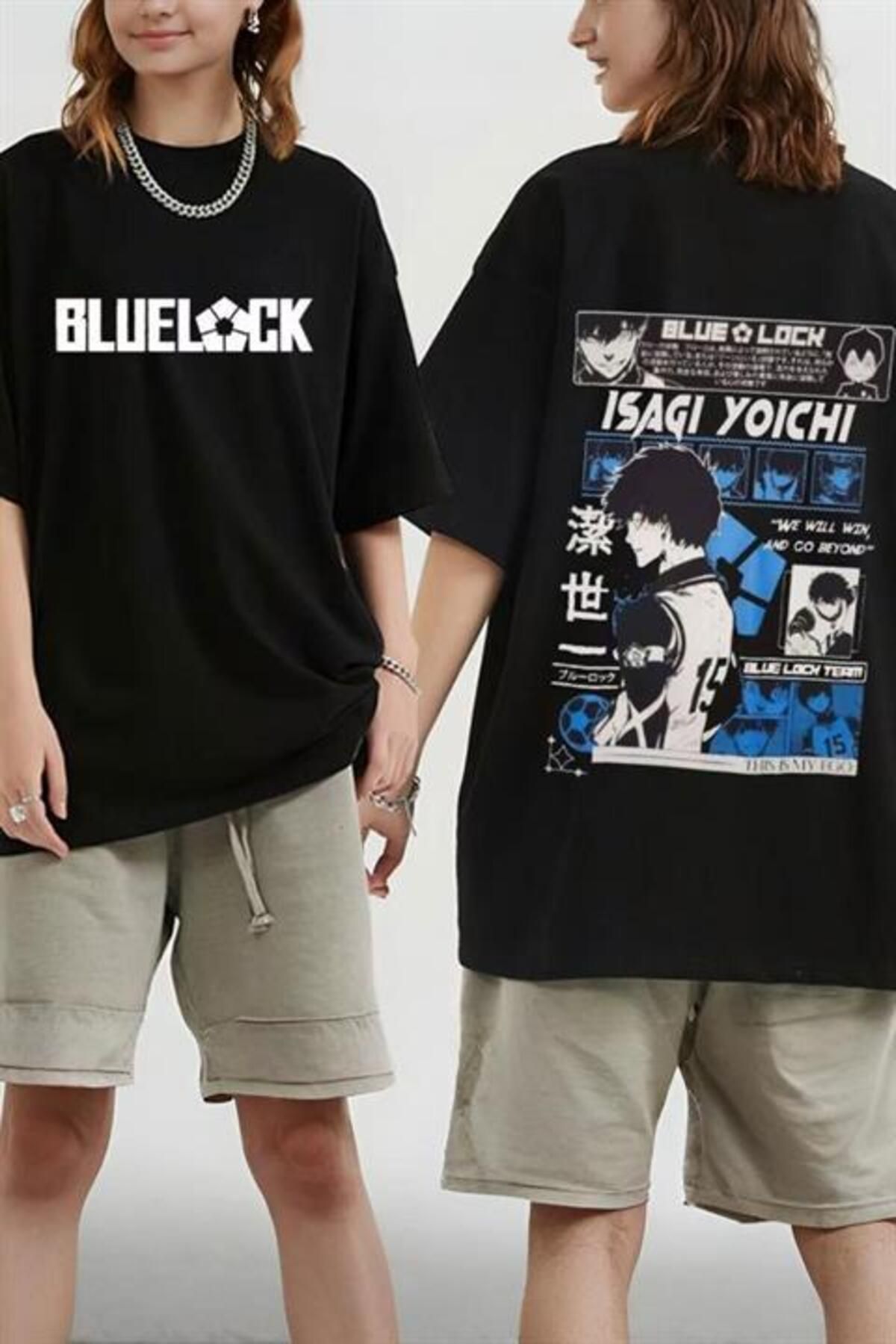 Karakedi Siyah Anime Blue Lock Isagi We Will Win And Go Beyond Y2K Unisex T-shirt