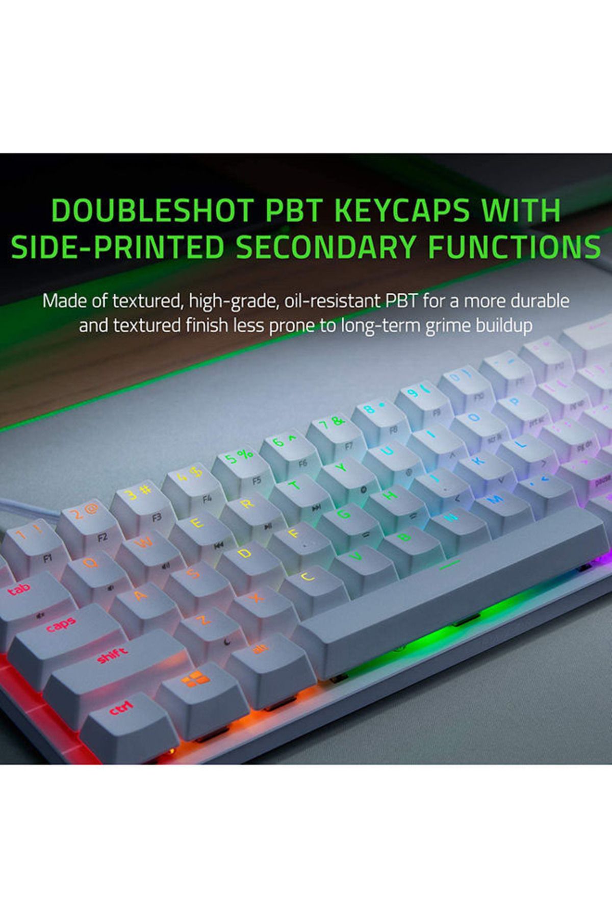 RAZER-Huntsman Mini 60% Gaming Keyboard with Clicky Purple Optical Switch - US - Mercury 7