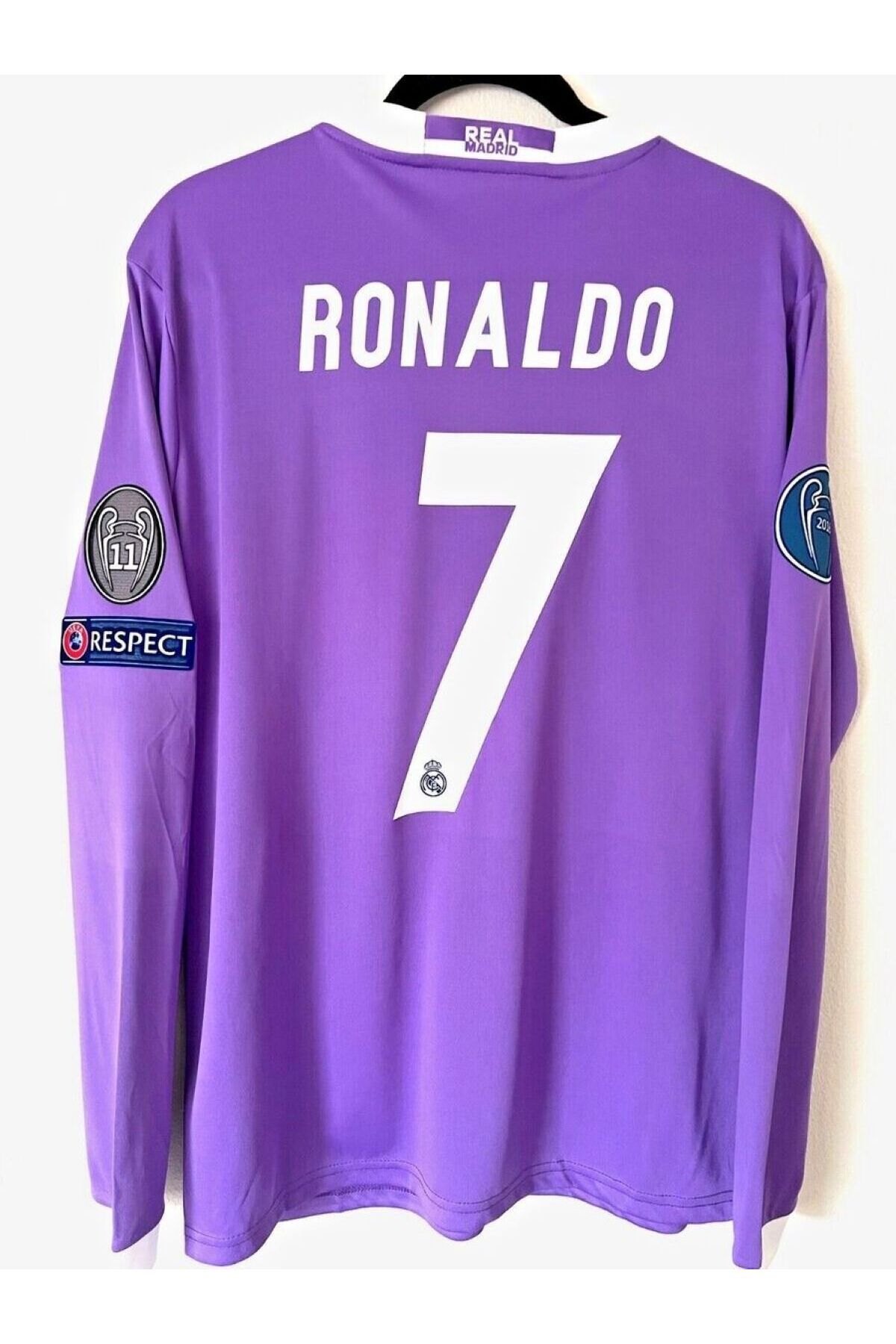 yenteks Real.Madrid.Ronaldo Mor 2017 Cardif Ligi Uzun Kol Yetişkin Forma