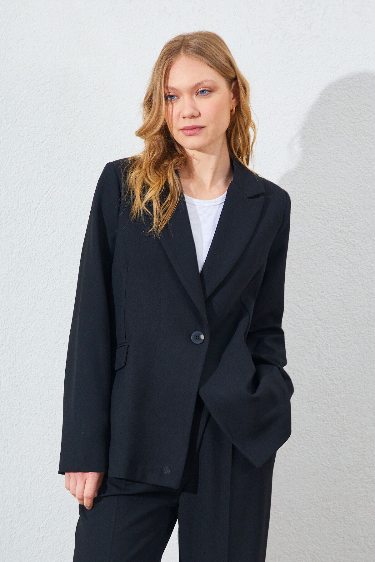Manche Kol Katlamalı Blazer Ceket - Siyah | MKS351586-01