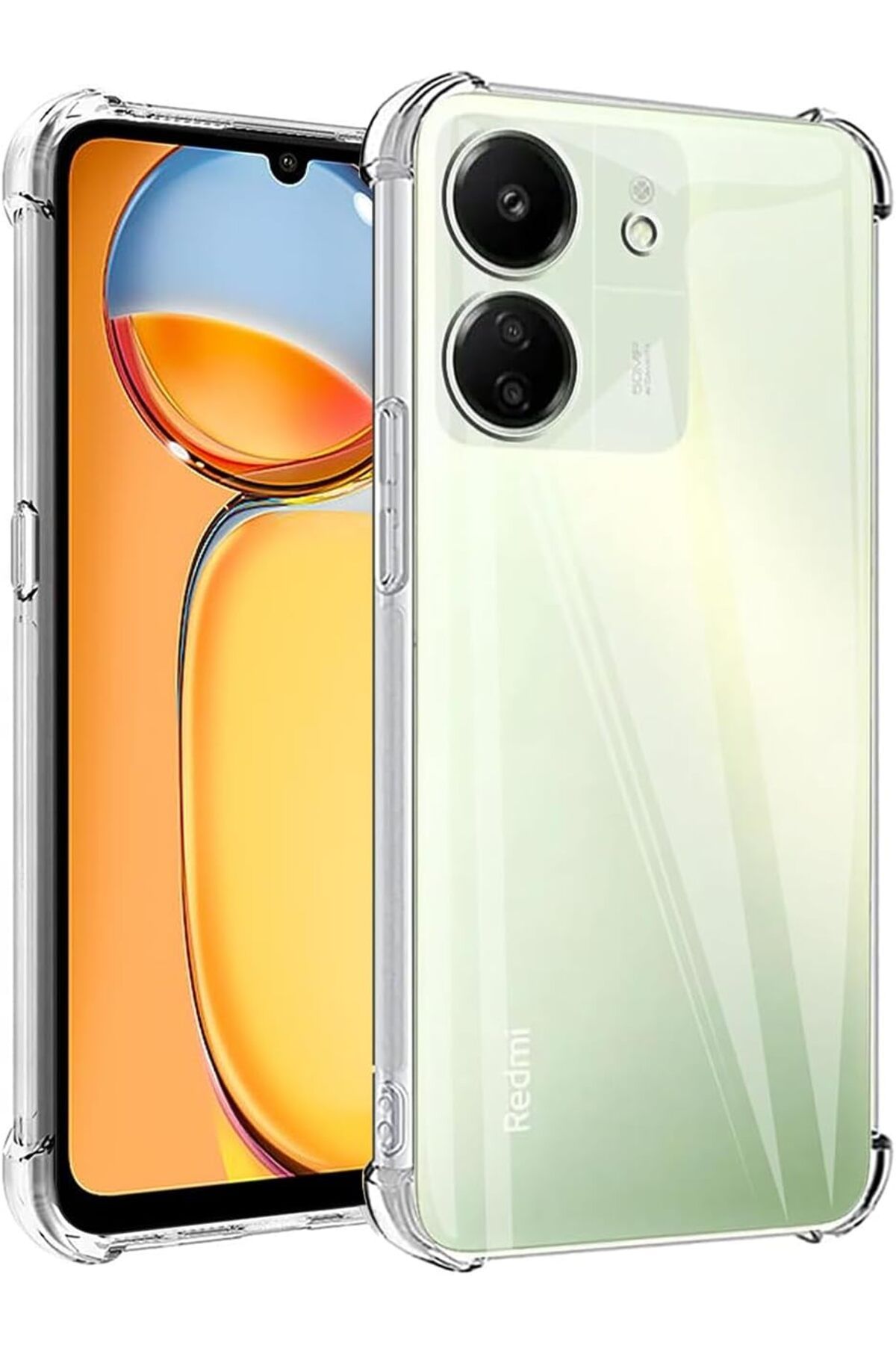 Ehr. Xiaomi Redmi 13C Uyumlu Darbe Önleyici Sararmaya Dayanıklı Airbag Korumalı Ultra Slim TPU Şeffaf Sil