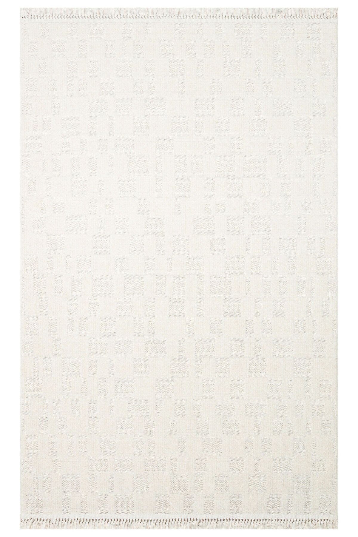 akbel halı & yatak exclusive home design JOY 02 Beyaz - Yumuşak Dokulu Hav Yapmayan Modern Salon Halısı