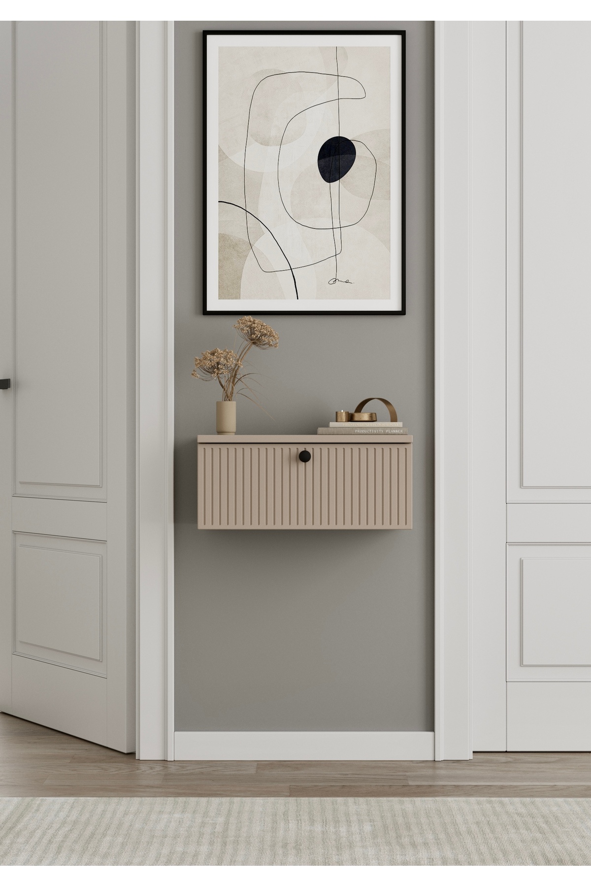 MİMOSA MDF WALL-MOUNTED COVER dresser,Vanity (50 cm)