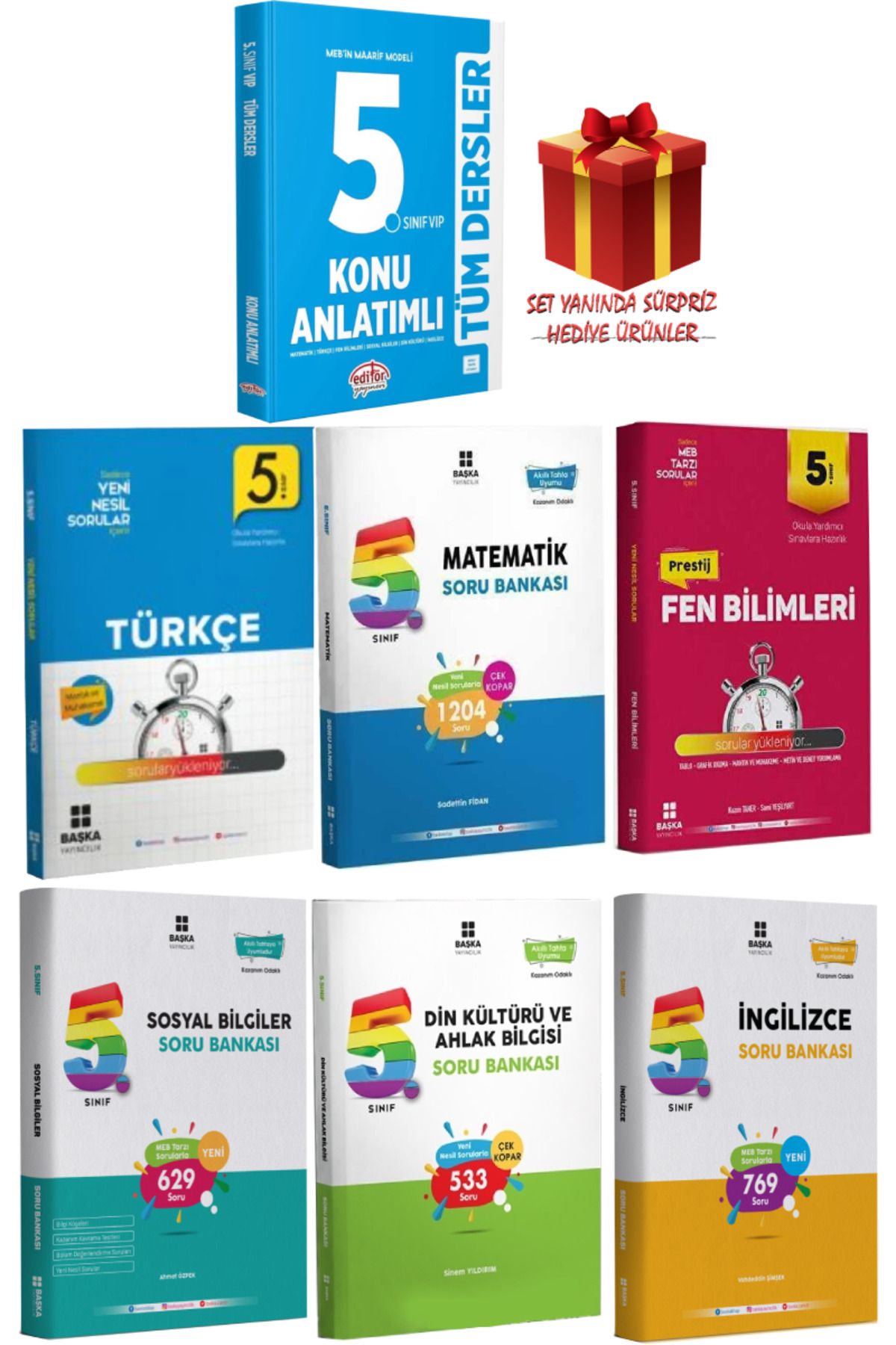 Editör Yayınevi 5. Sınıf Tüm Dersler Konu Anlatımı+ Türkçe+ Matematik+ Sosyal+ Fen+ Din+ İngilizce Soru Bankası