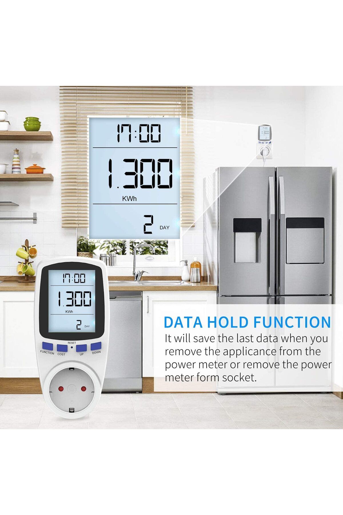 ideal STORE-Socket with digital wattmeter, MzoLife, LCD display, 230-250V, White 6