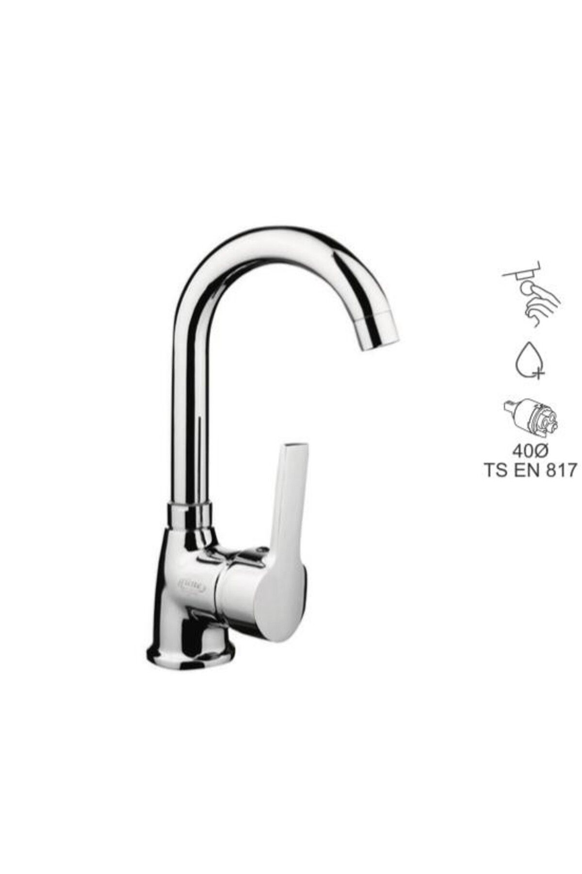 Bauworld lara mix gümüş kuğu lavabo bataryası