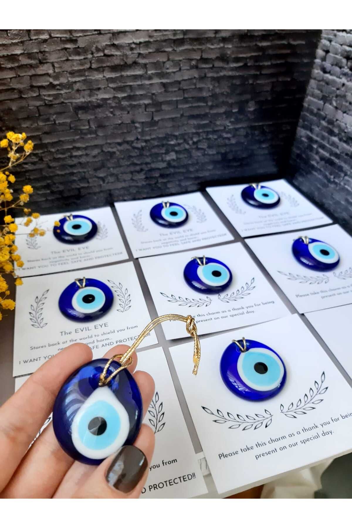 MoreAndMoreCandles Cam Nazarlık Evil Eye Hediyelik - Düğün, Nikah, Söz, Nişan, Kına, Doğum Günü, Bebek (20 ADET)