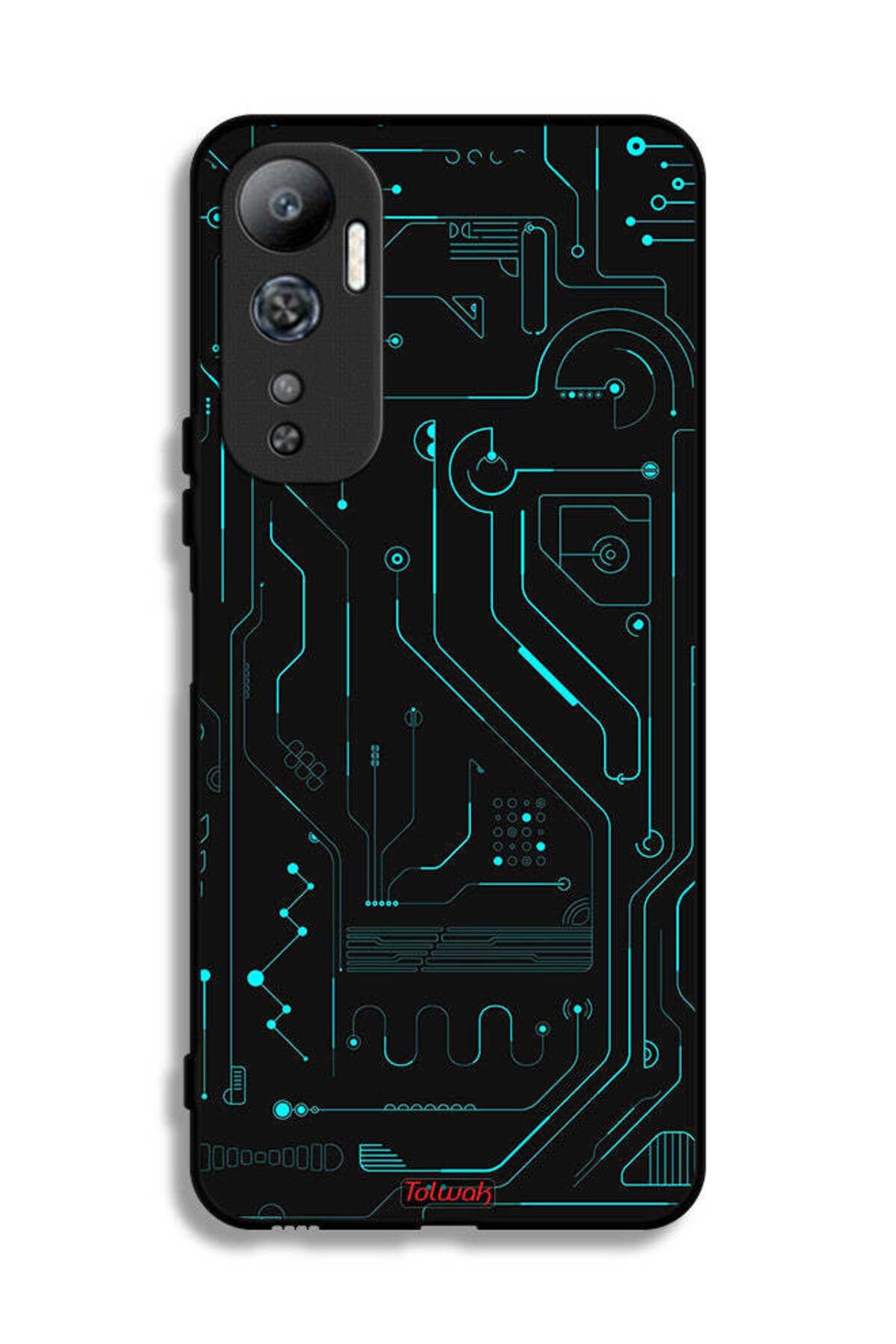 Tolwak-غطاء حماية لهاتف Infinix Hot 20 4G، دوائر فنية رقمية، تصميم بسيط، شاشات متعددة 2