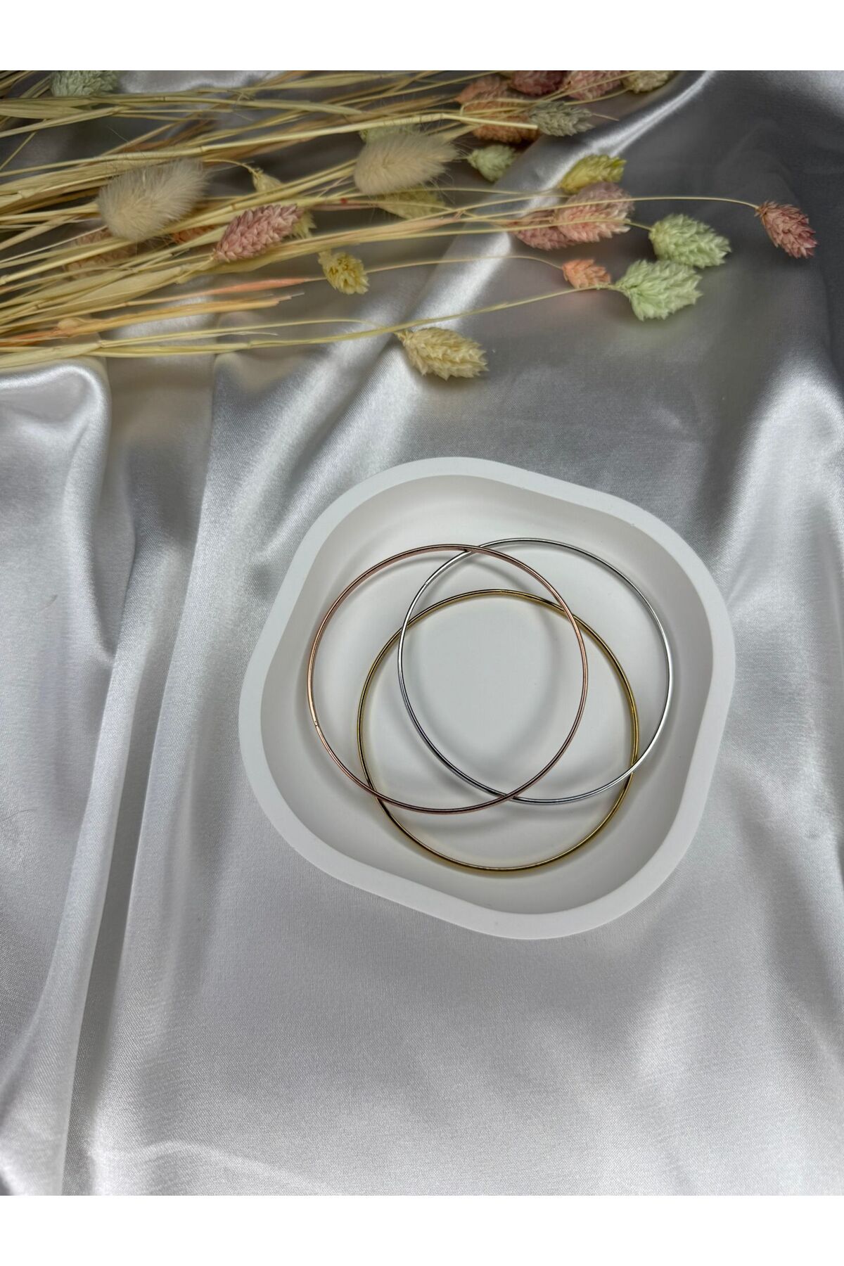 Li'Jewelry ÇELİK 3 RENK DÜZ AJDA BİLEZİK ( GOLD - ROSE GOLD - SİLVER )