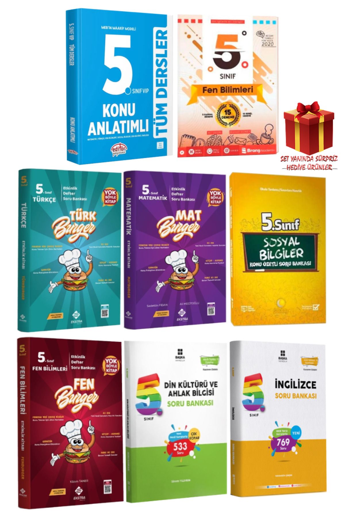 Editör Yayınevi 5. Sınıf Tüm Dersler Konu+Fen Deneme+Türkçe+Matematik+Sosyal+Fen Bilimleri+Din Kültürü+İngilizce SB