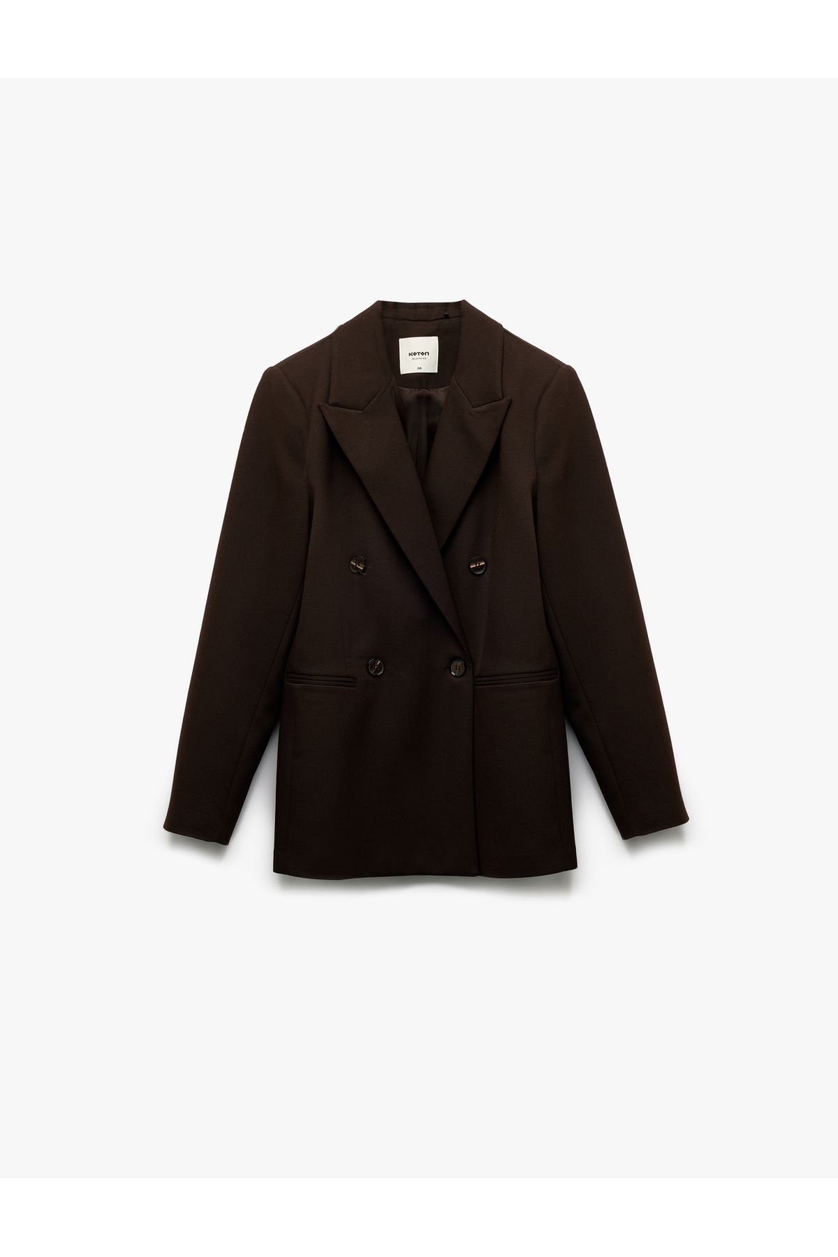Koton Astarlı Cepli Kruvaze Uzun Kollu Blazer Ceket