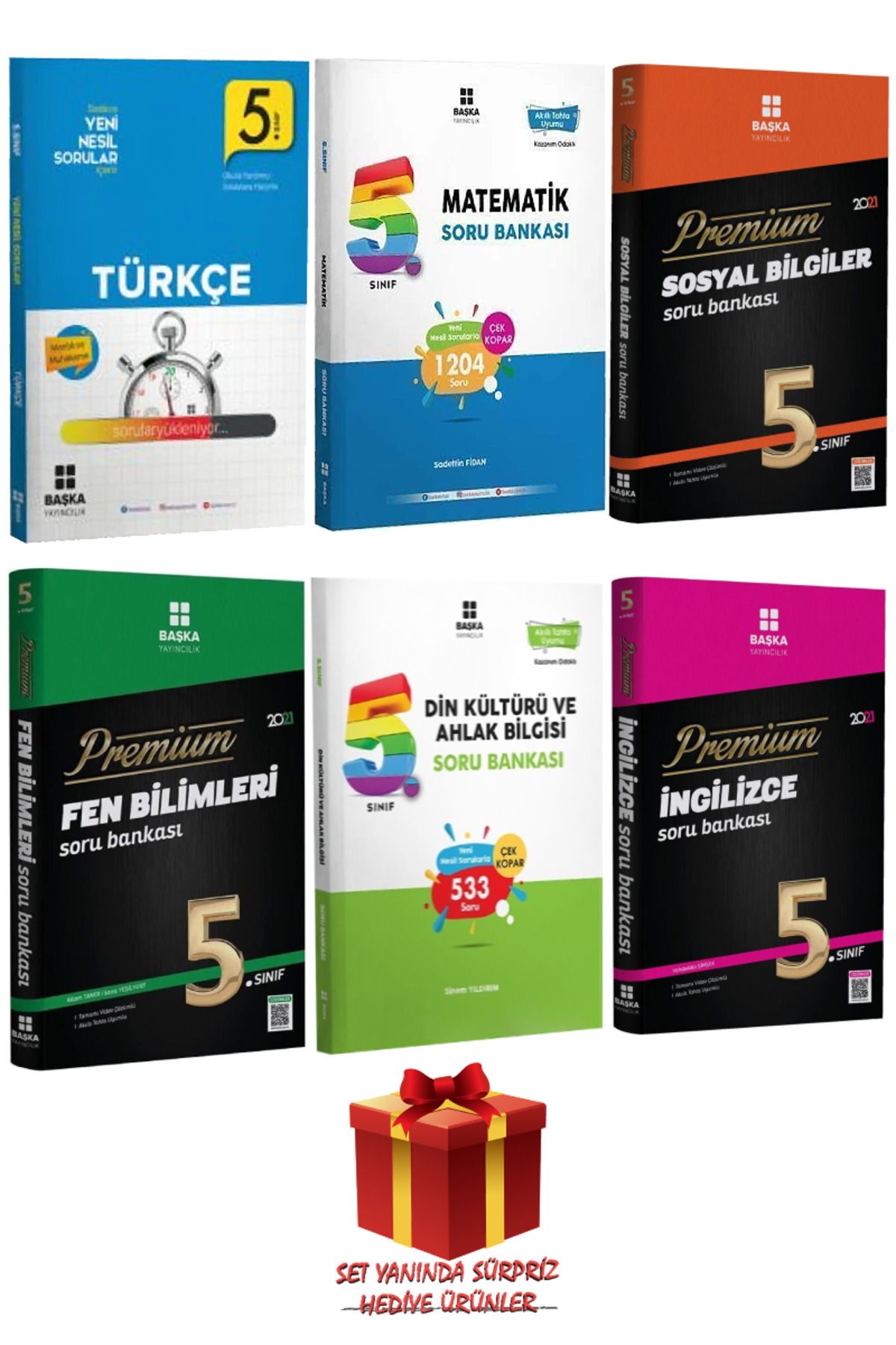 Başka Yayıncılık 5.Sınıf Türkçe+Matematik+Sosyal Bilgiler+Fen Bilimleri+Din Kültürü ve Ahlak Bilgisi+İngilizce Soru B