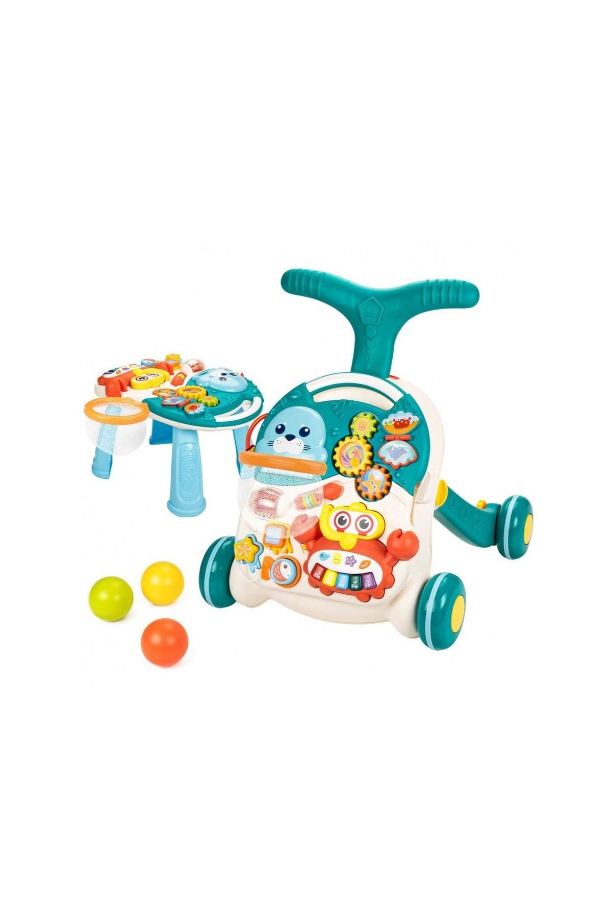 ideal STORE-Multifunctional walker with activity table and adjustable height, blue 4