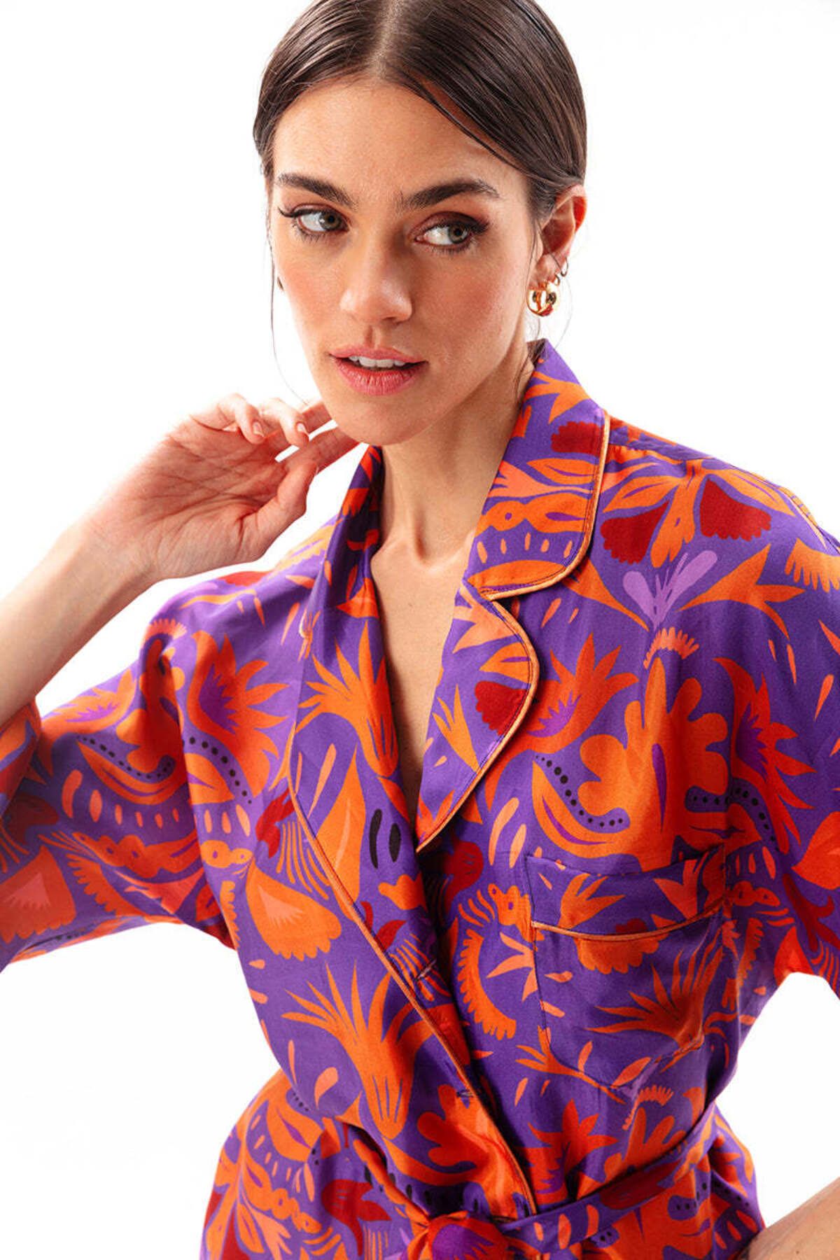 Movom MAUVE PAJAMA STYLE SHIRT