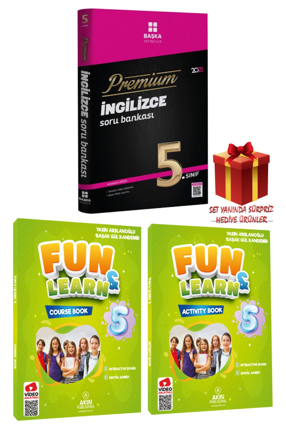 Başka Yayıncılık 5. Sınıf İngilizce Soru Bankası+Fun&Learn İngilizce Seti: Fun&Learn Course Book+Activity Book+Hediye