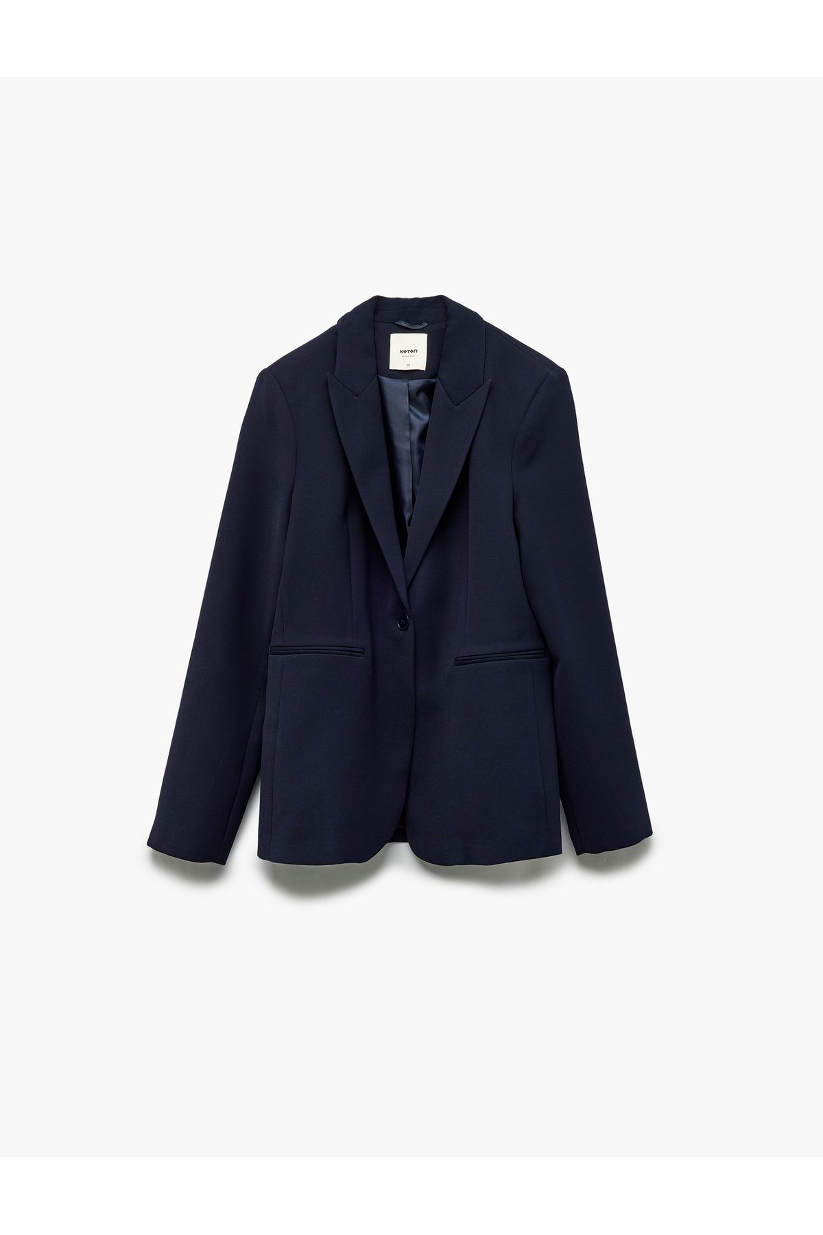 Koton Krep Kumaş Astarlı Düğmeli Uzun Kollu Kruvaze Blazer Ceket