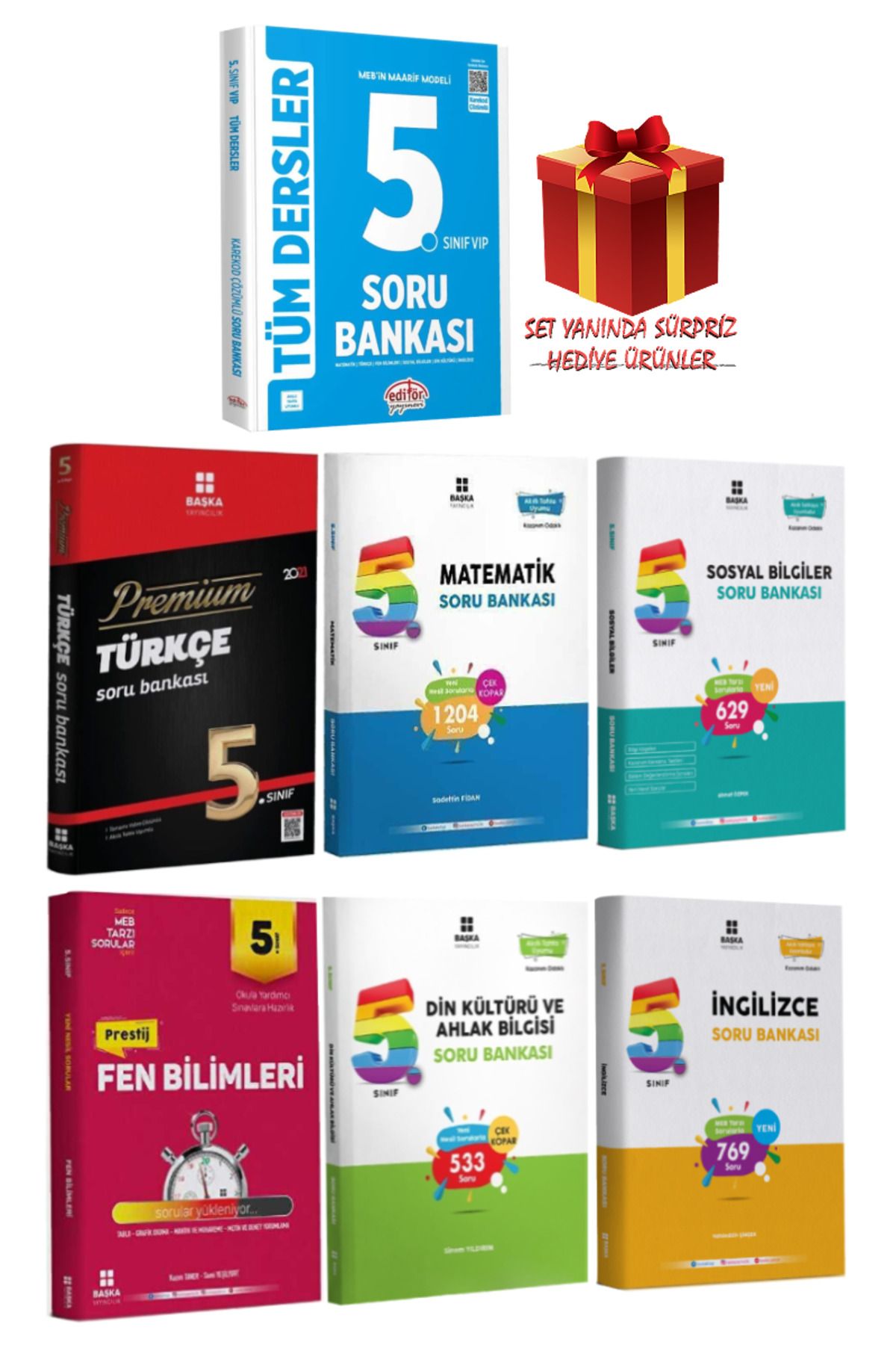 Editör Yayınevi 5.Sınıf Tüm Dersler Soru Bankası:Türkçe+Matematik+Sosyal Bilgiler+Fen Bilimler+Din Kültürü+İngilizce