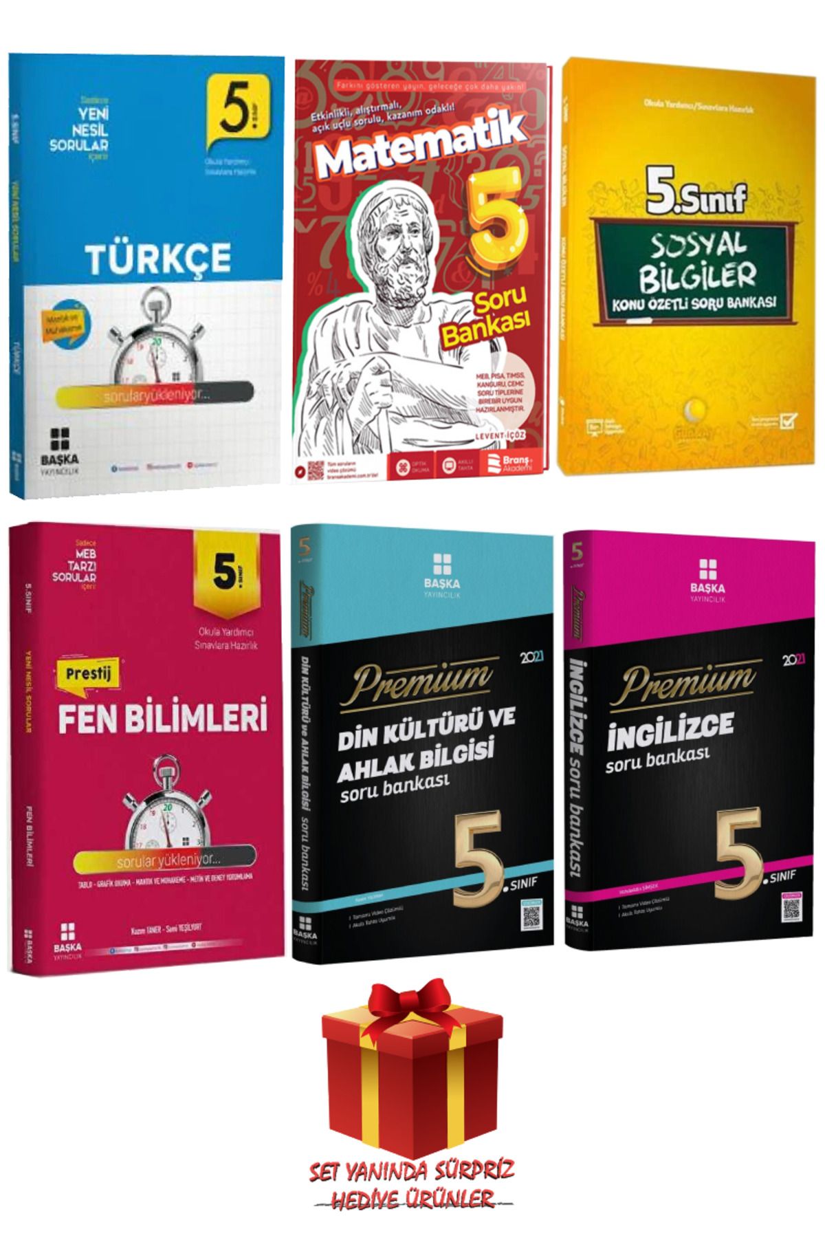 Başka Yayıncılık 5.Sınıf Türkçe+Matematik+Sosyal Bilgiler+Fen Bilimleri+Din Kültürü ve Ahlak Bilgisi+İngilizce Soru B