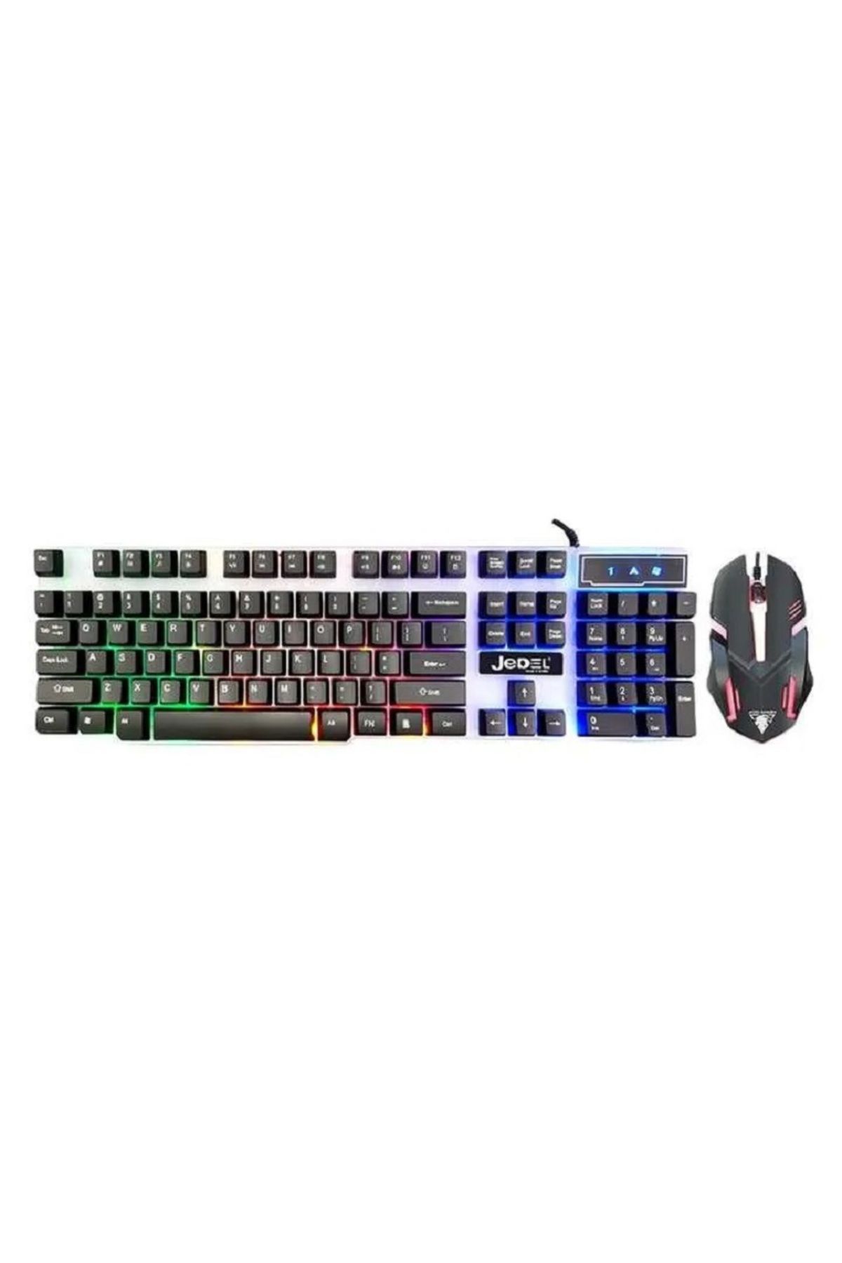 jedel-Gaming Keyboard & Mouse Set Combo RGB Rainbow Light Colourful Mechanical Keypad Bundle 1