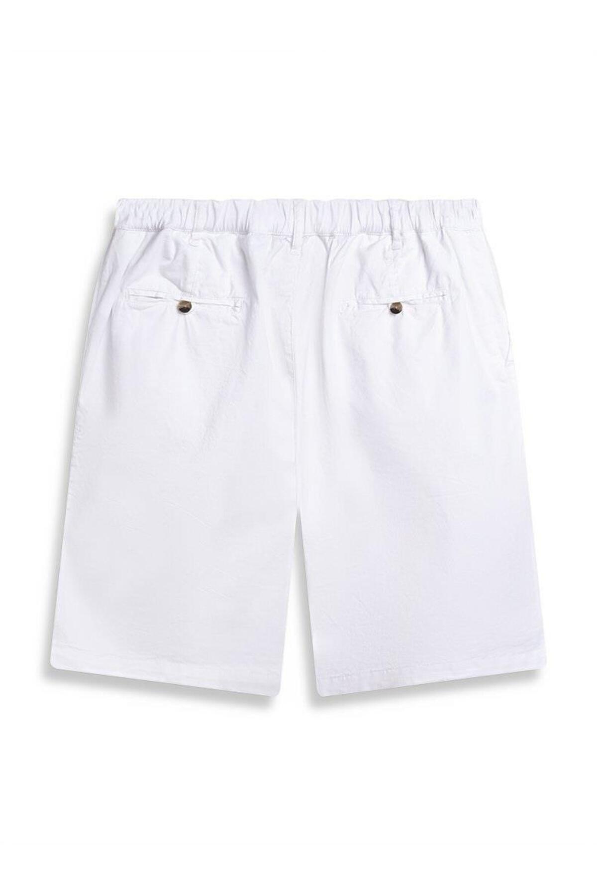 Ltb  FEBEHO basıc midi regular gabardin beyaz şort 14020 - Görsel 2